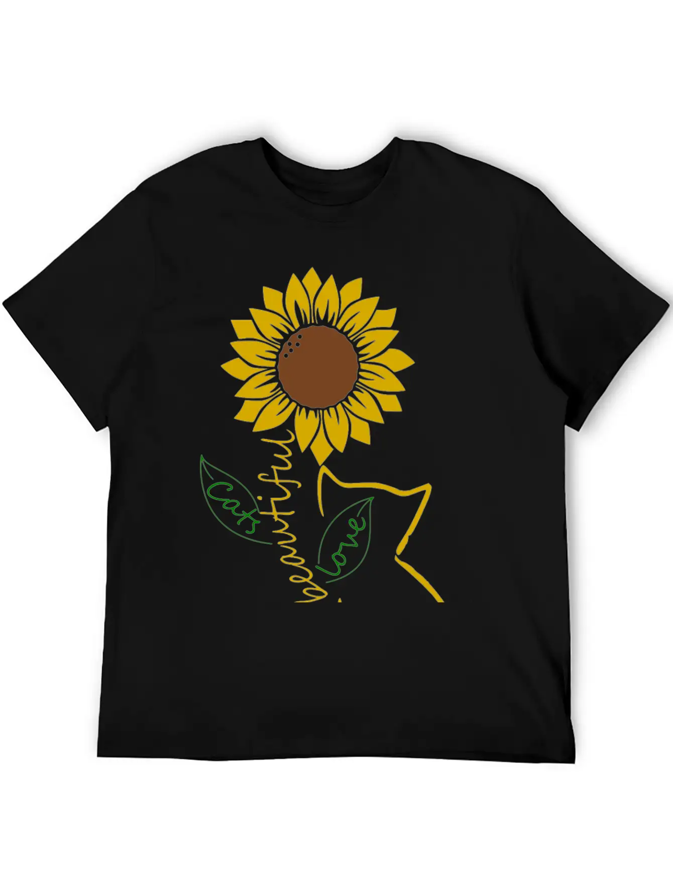 Cat Mom Sunflower Love Classic Cotton Tee – Unisex Comfort For Any Season