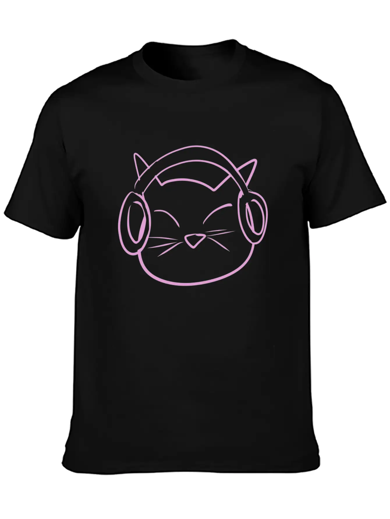 Cat Music Headphones Classic Cotton Tee – Unisex Comfort For Any Season