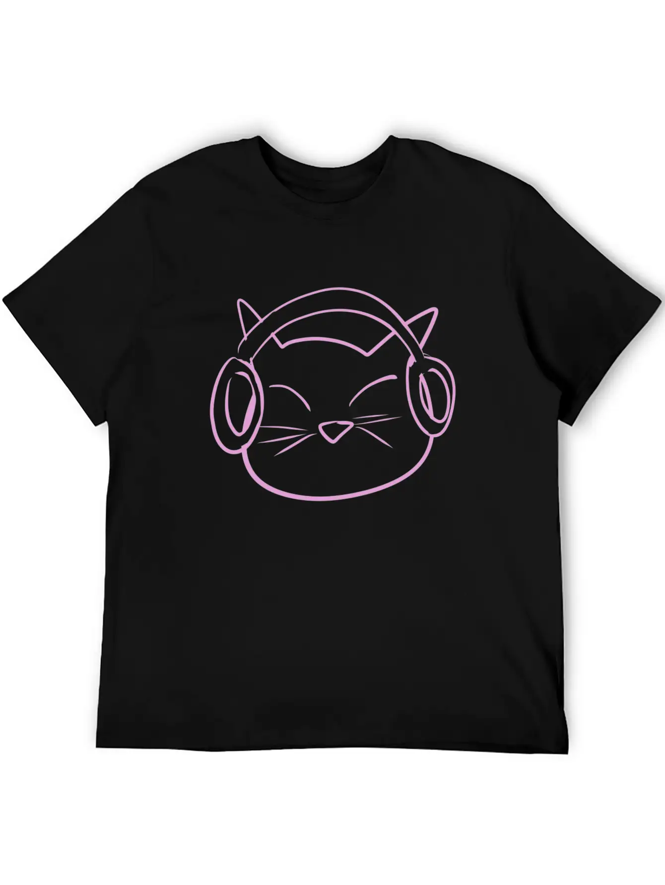 Cat Music Headphones Classic Cotton Tee – Unisex Comfort For Any Season
