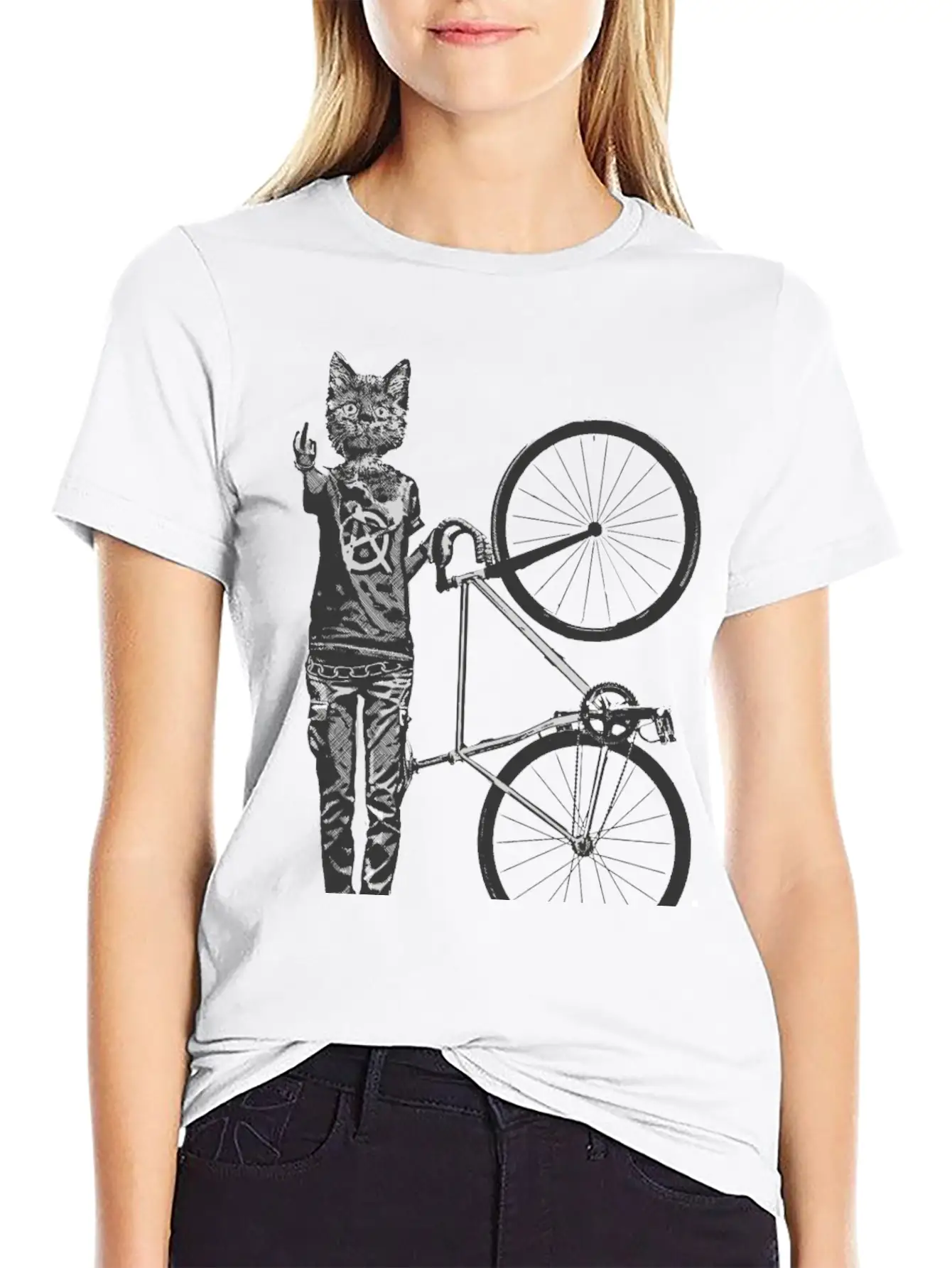 Cat Punk Rider Basic Graphic T-Shirt – Daily Comfort In Soft Cotton