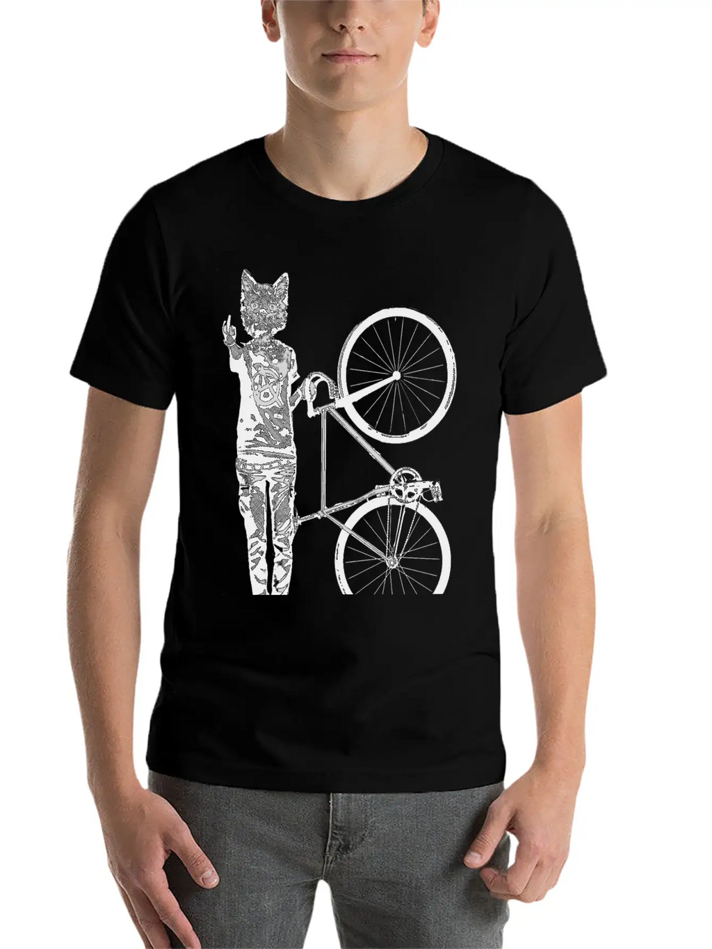 Cat Punk Rider Basic Graphic T-Shirt – Daily Comfort In Soft Cotton