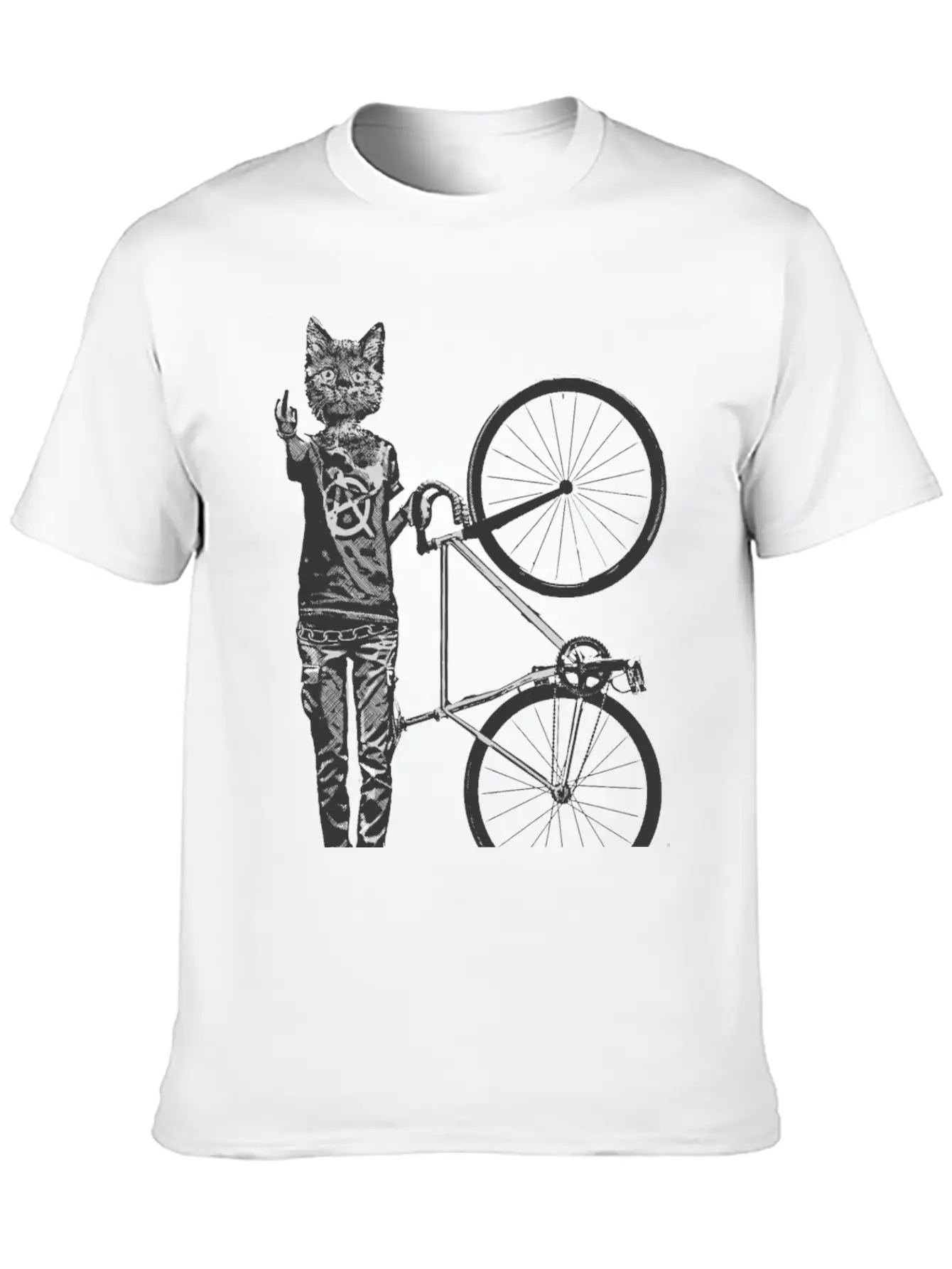 Cat Punk Rider Basic Graphic T-Shirt – Daily Comfort In Soft Cotton