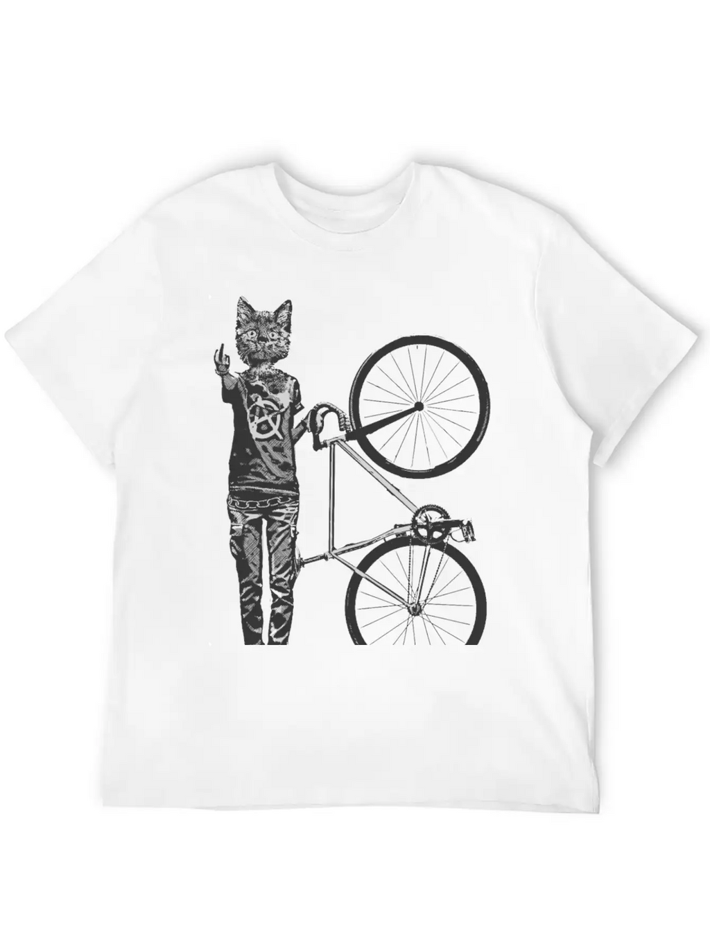 Cat Punk Rider Basic Graphic T-Shirt – Daily Comfort In Soft Cotton