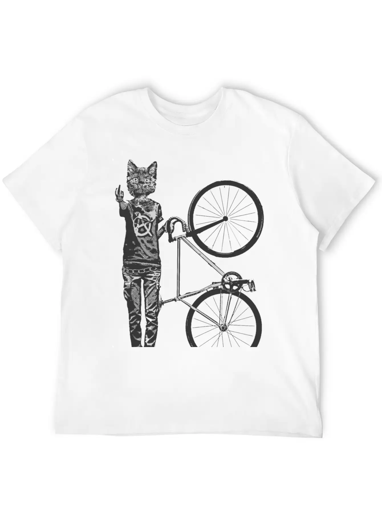 Cat Punk Rider Basic Graphic T-Shirt – Daily Comfort In Soft Cotton