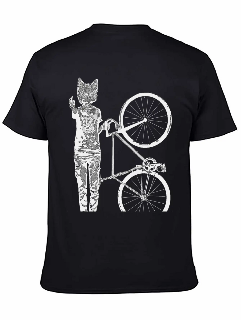 Cat Punk Rider Basic Graphic T-Shirt – Daily Comfort In Soft Cotton