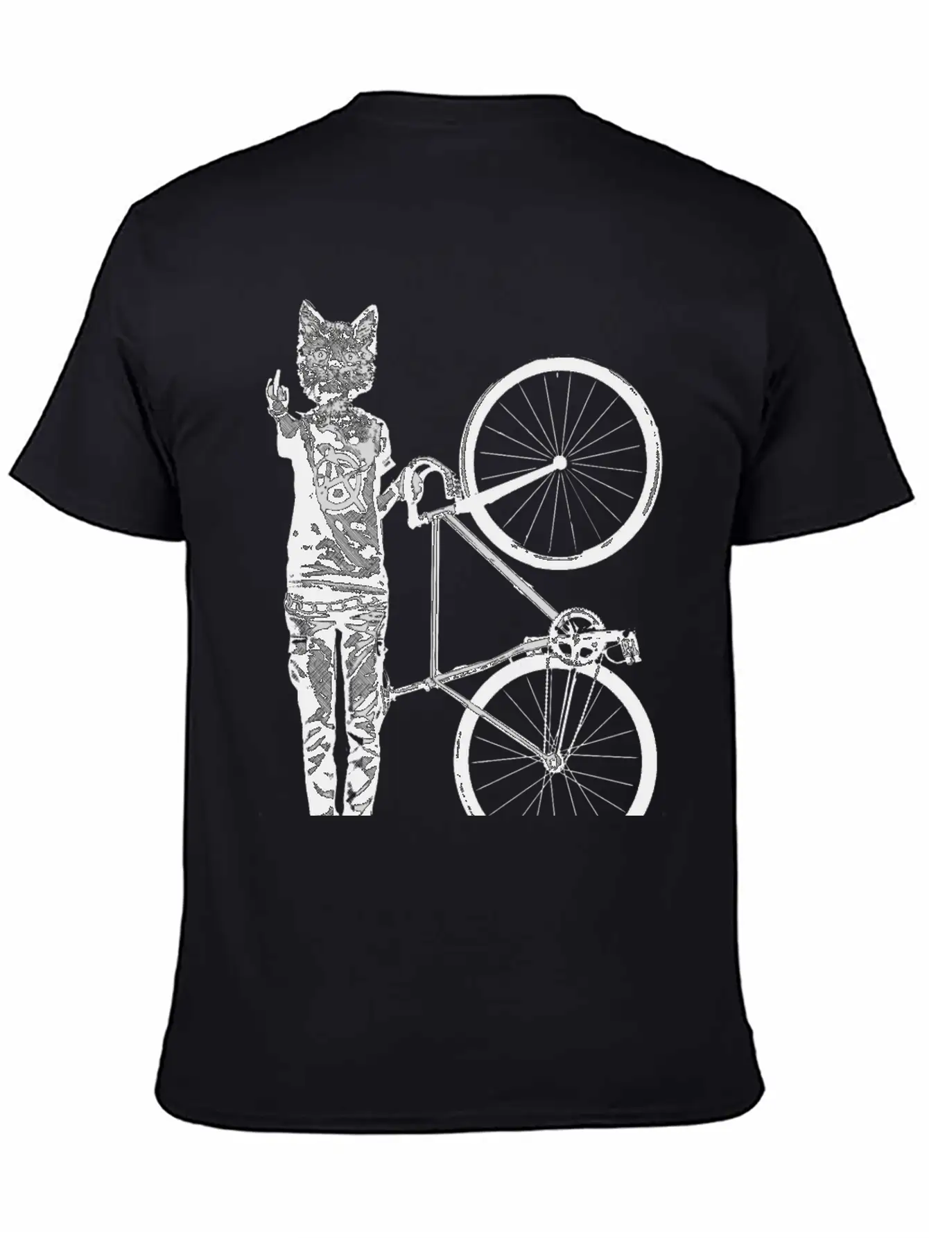 Cat Punk Rider Basic Graphic T-Shirt – Daily Comfort In Soft Cotton