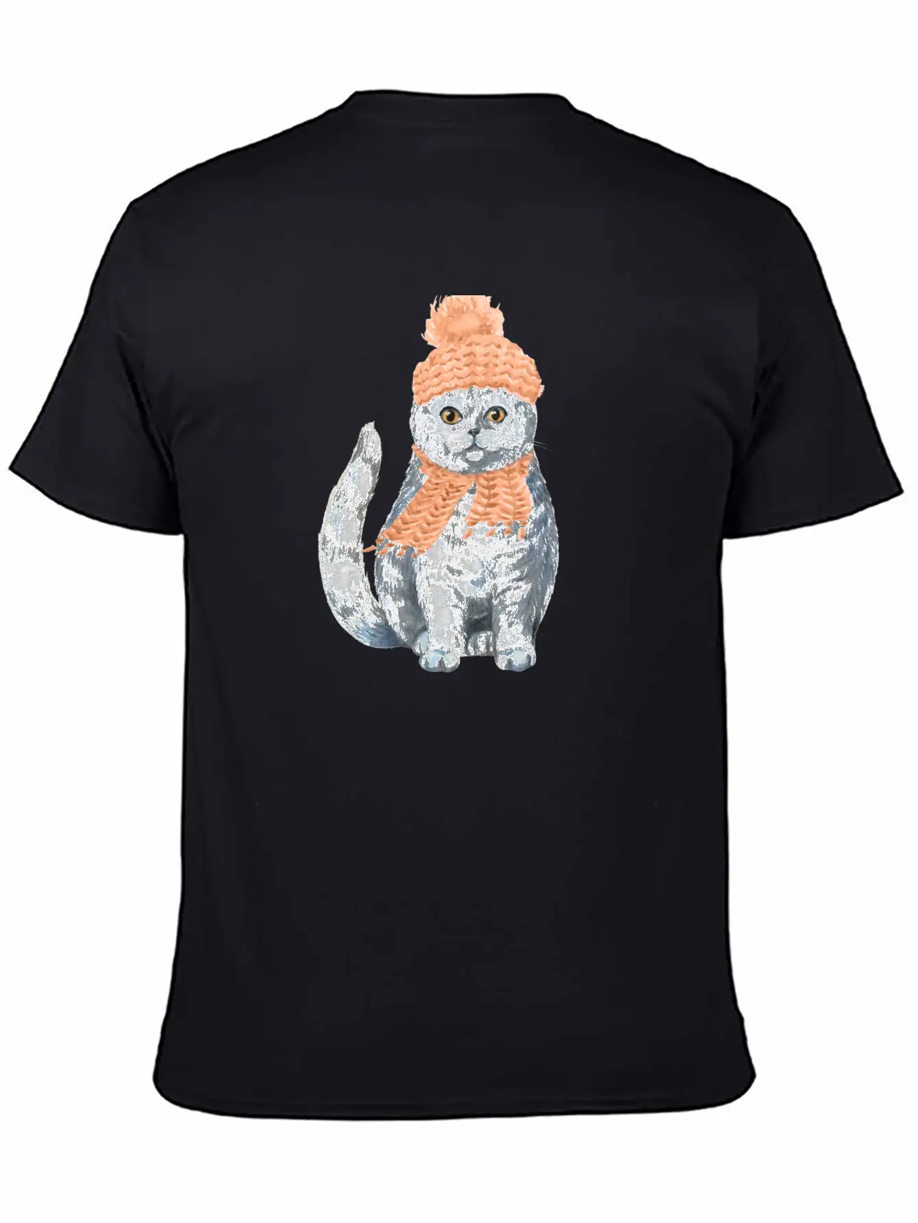 Cat Winter Design Unisex Casual T-Shirt – Clean Design For Daily Comfort
