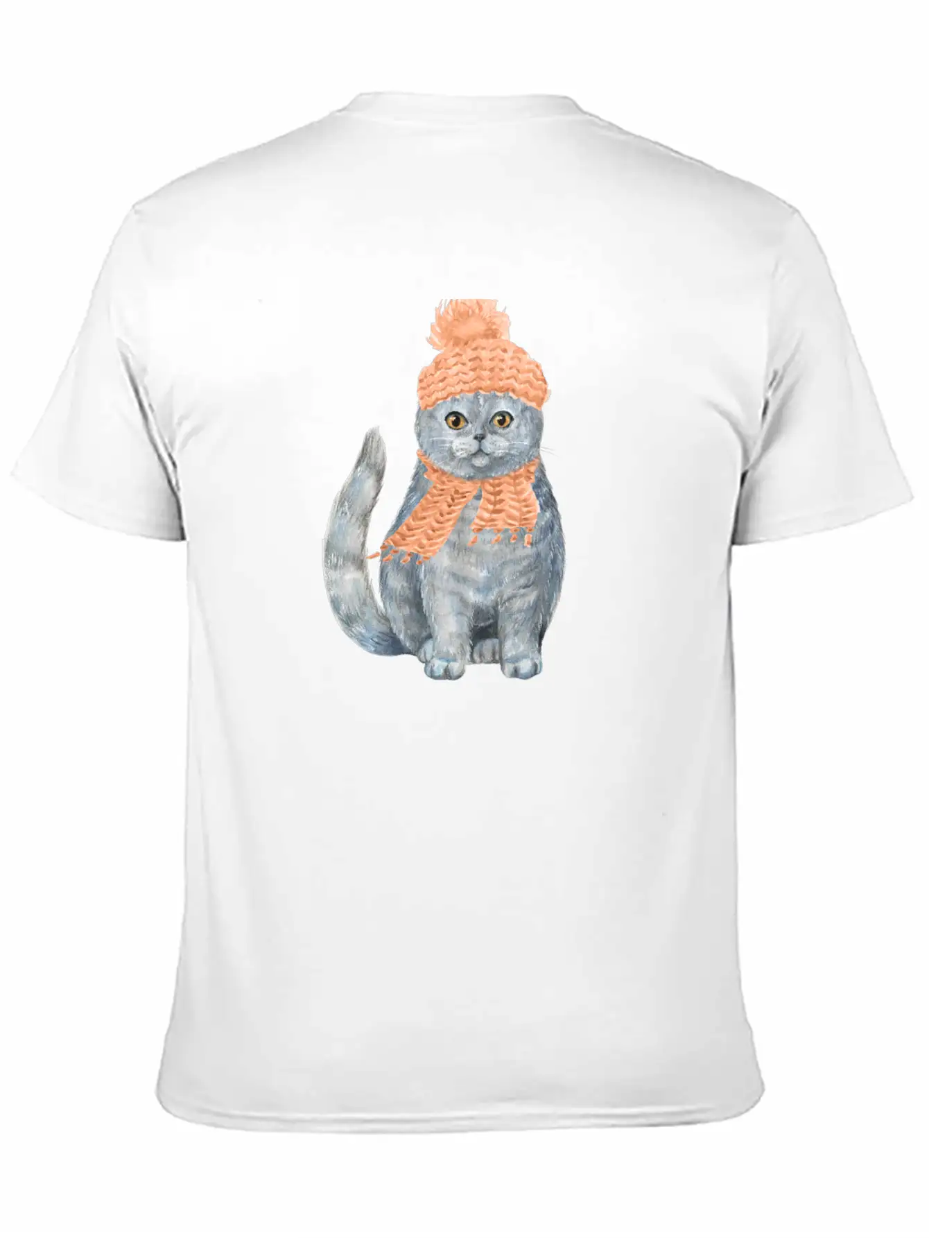 Cat Winter Design Unisex Casual T-Shirt – Clean Design For Daily Comfort