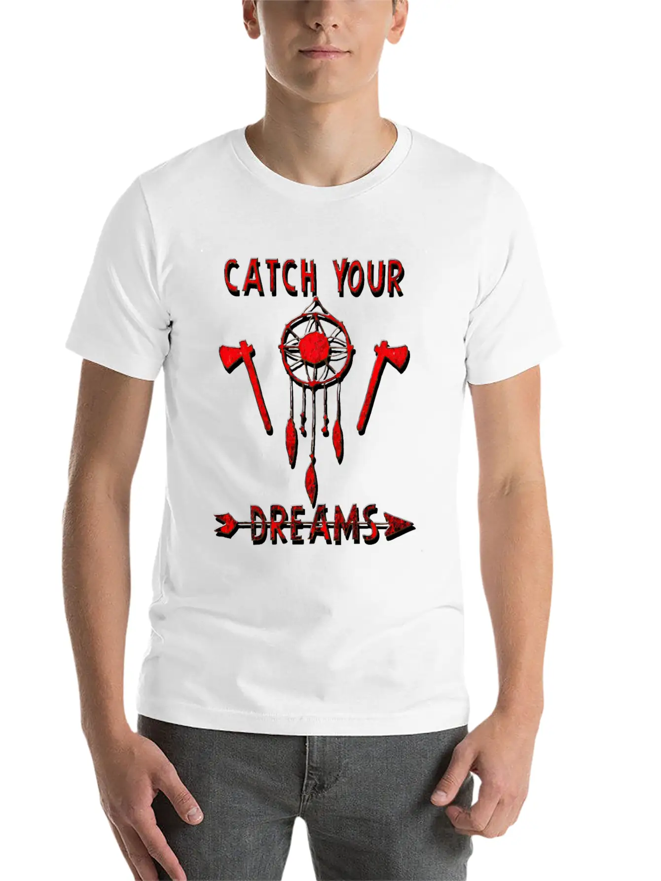 Catch Your Dreams - Indian Dream Catcher Breathable Graphic T-Shirt – Perfect For Casual Days