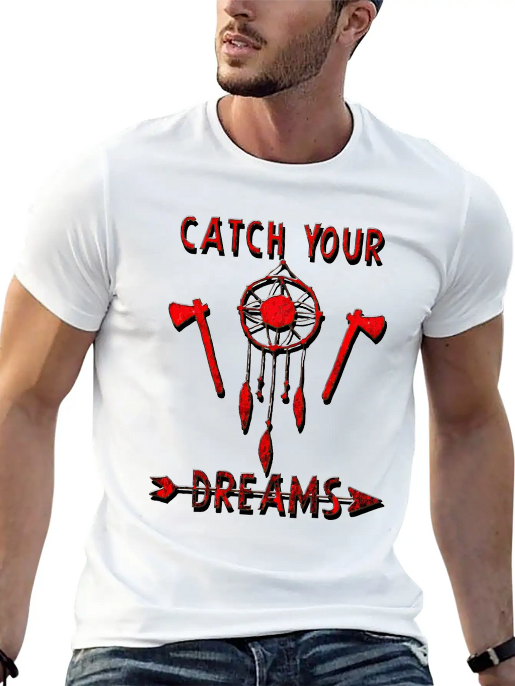 Catch Your Dreams - Indian Dream Catcher Breathable Graphic T-Shirt – Perfect For Casual Days