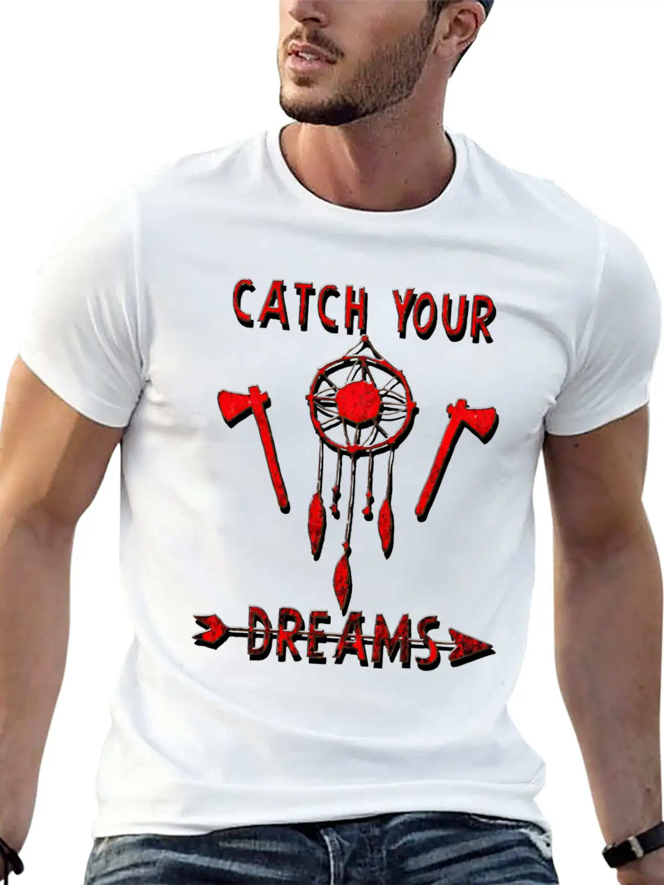 Catch Your Dreams - Indian Dream Catcher Breathable Graphic T-Shirt – Perfect For Casual Days