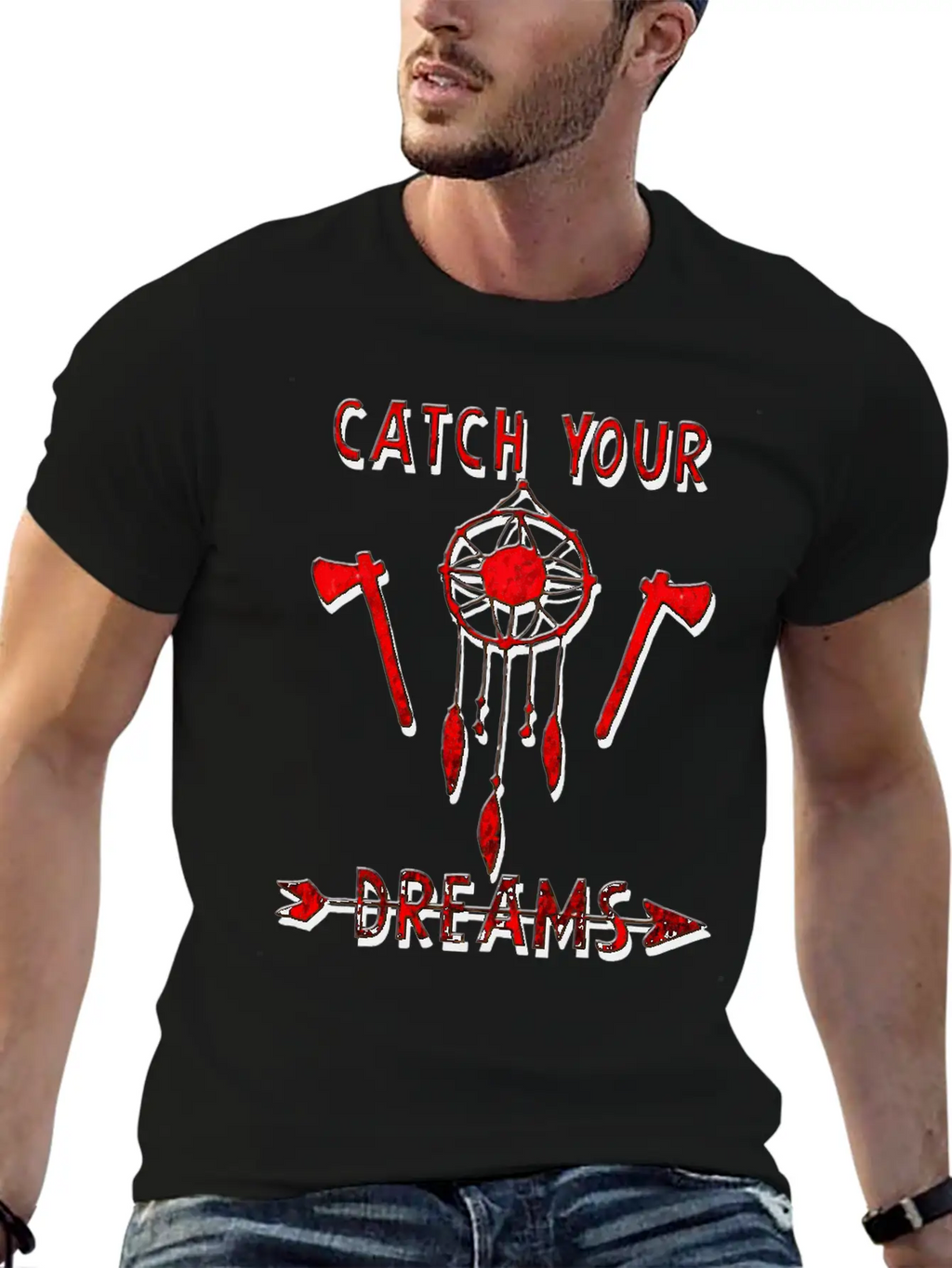 Catch Your Dreams - Indian Dream Catcher Breathable Graphic T-Shirt – Perfect For Casual Days