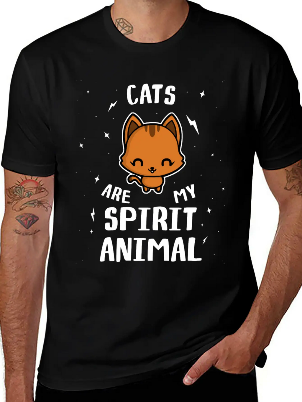 Cats Are My Spirit Animal Relaxed Everyday Tee – Lightweight And Durable Cotton