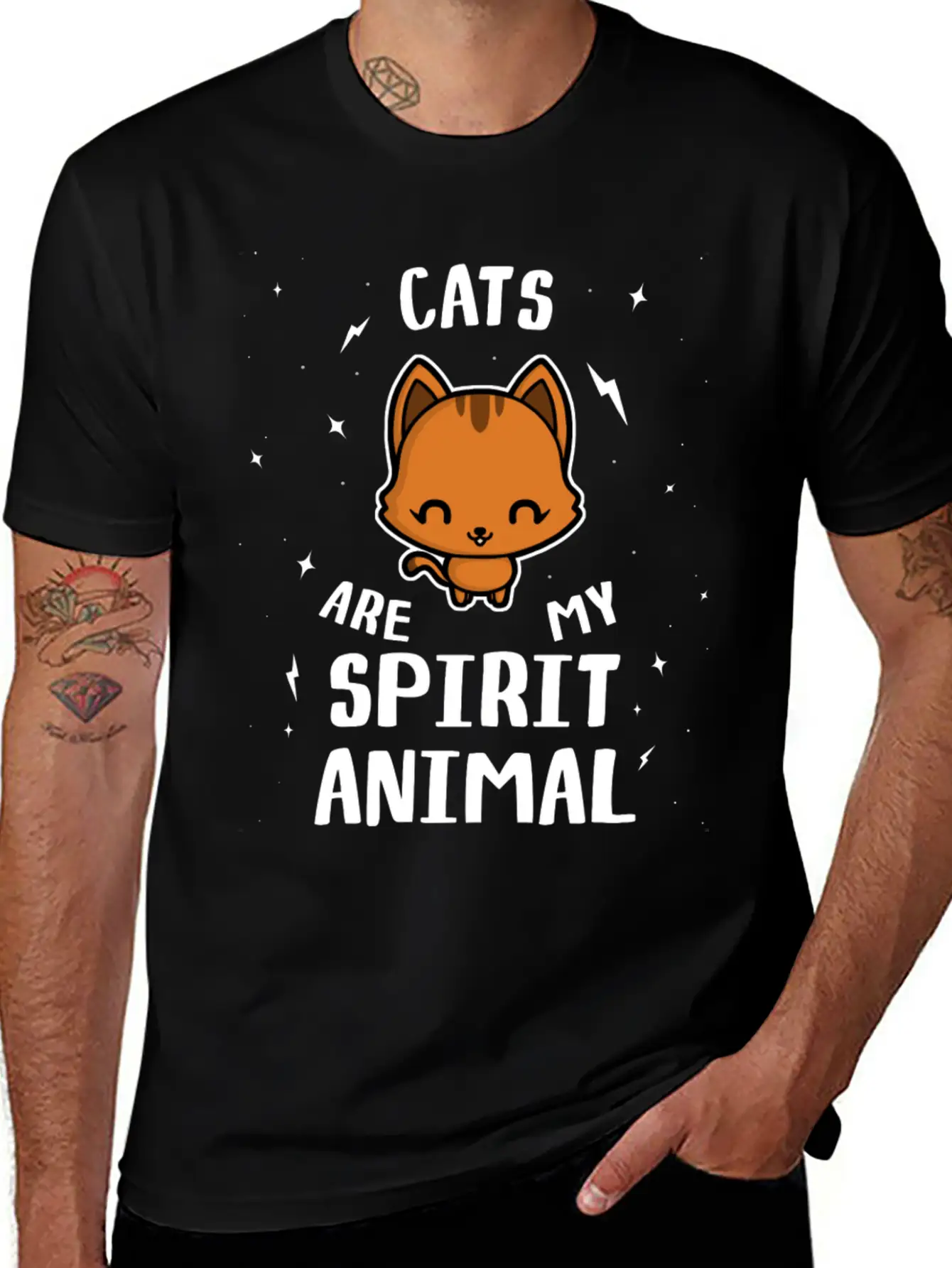 Cats Are My Spirit Animal Relaxed Everyday Tee – Lightweight And Durable Cotton