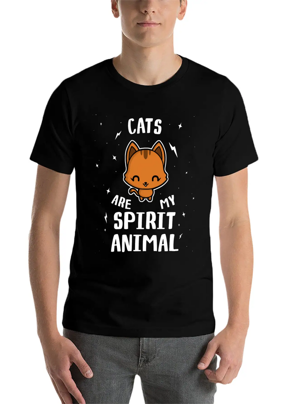 Cats Are My Spirit Animal Relaxed Everyday Tee – Lightweight And Durable Cotton