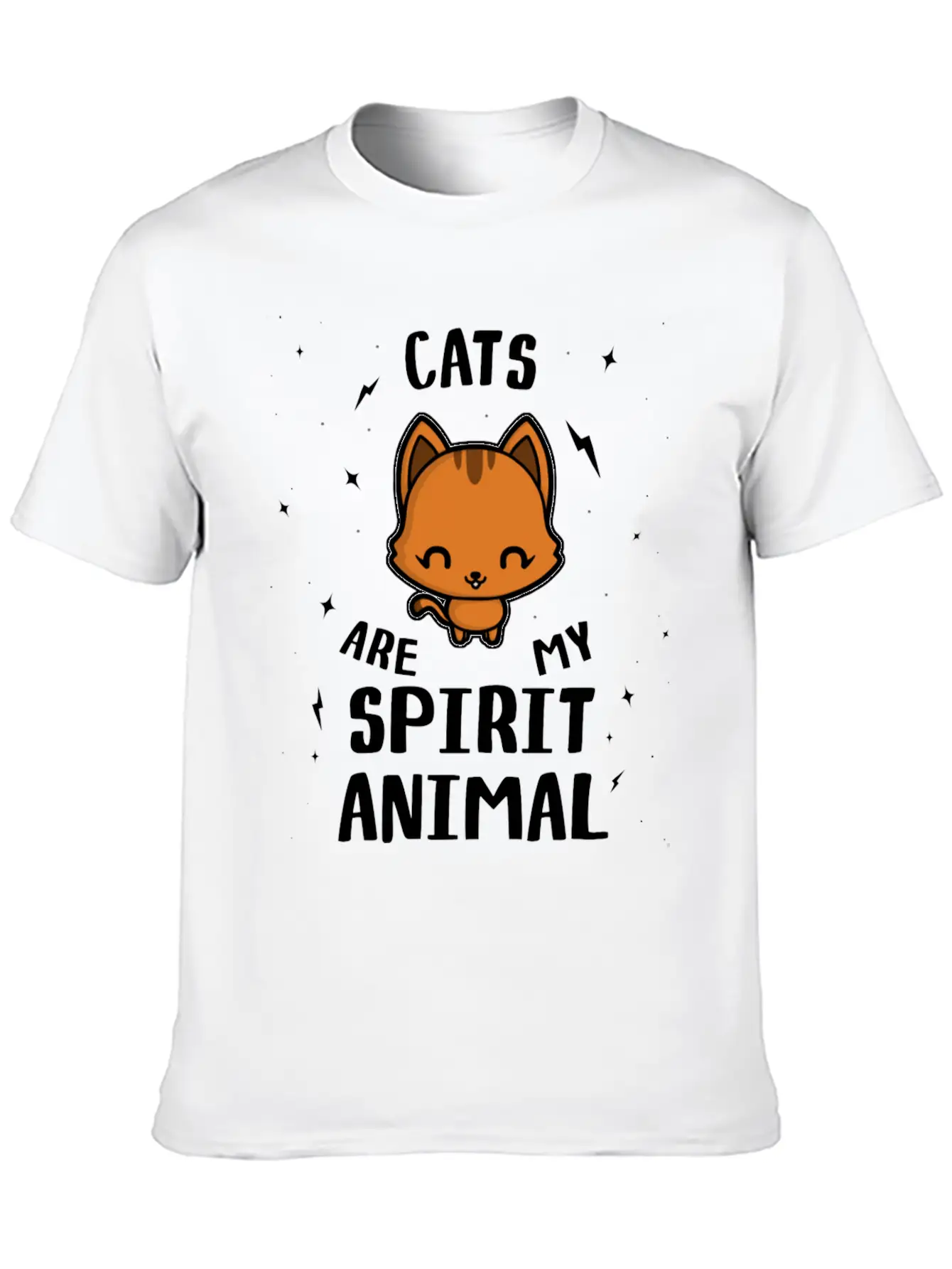 Cats Are My Spirit Animal Relaxed Everyday Tee – Lightweight And Durable Cotton