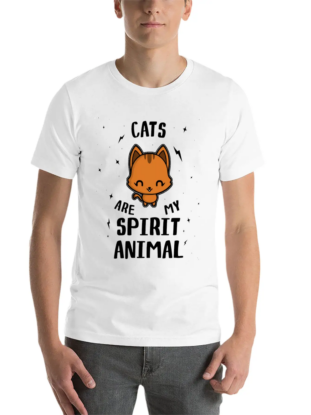 Cats Are My Spirit Animal Relaxed Everyday Tee – Lightweight And Durable Cotton