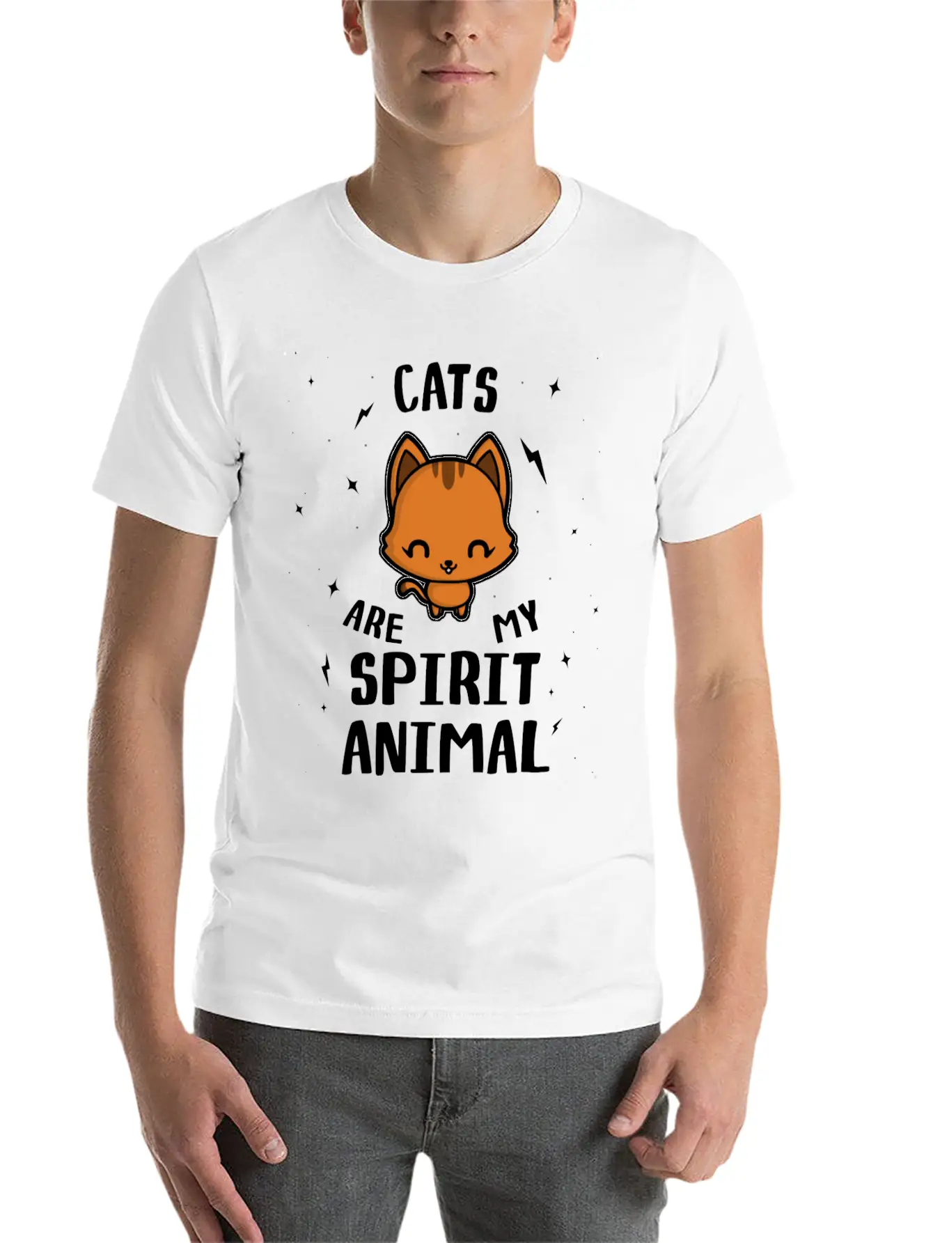 Cats Are My Spirit Animal Relaxed Everyday Tee – Lightweight And Durable Cotton