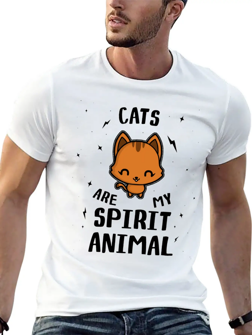 Cats Are My Spirit Animal Relaxed Everyday Tee – Lightweight And Durable Cotton