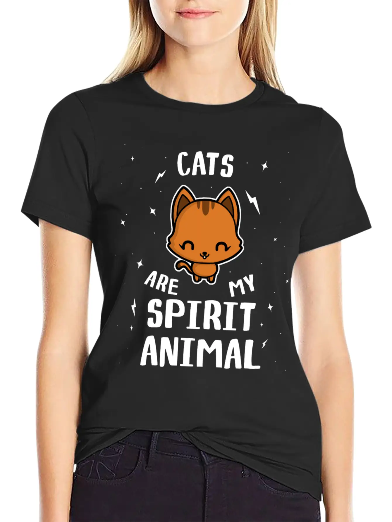 Cats Are My Spirit Animal Relaxed Everyday Tee – Lightweight And Durable Cotton