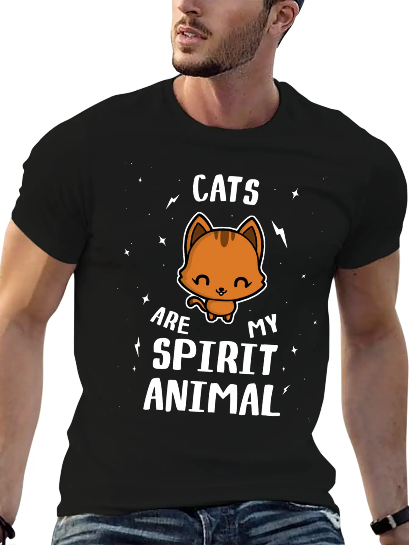 Cats Are My Spirit Animal Relaxed Everyday Tee – Lightweight And Durable Cotton