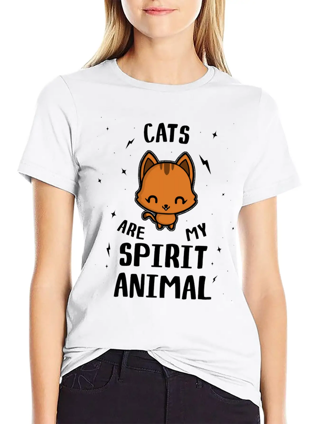 Cats Are My Spirit Animal Relaxed Everyday Tee – Lightweight And Durable Cotton