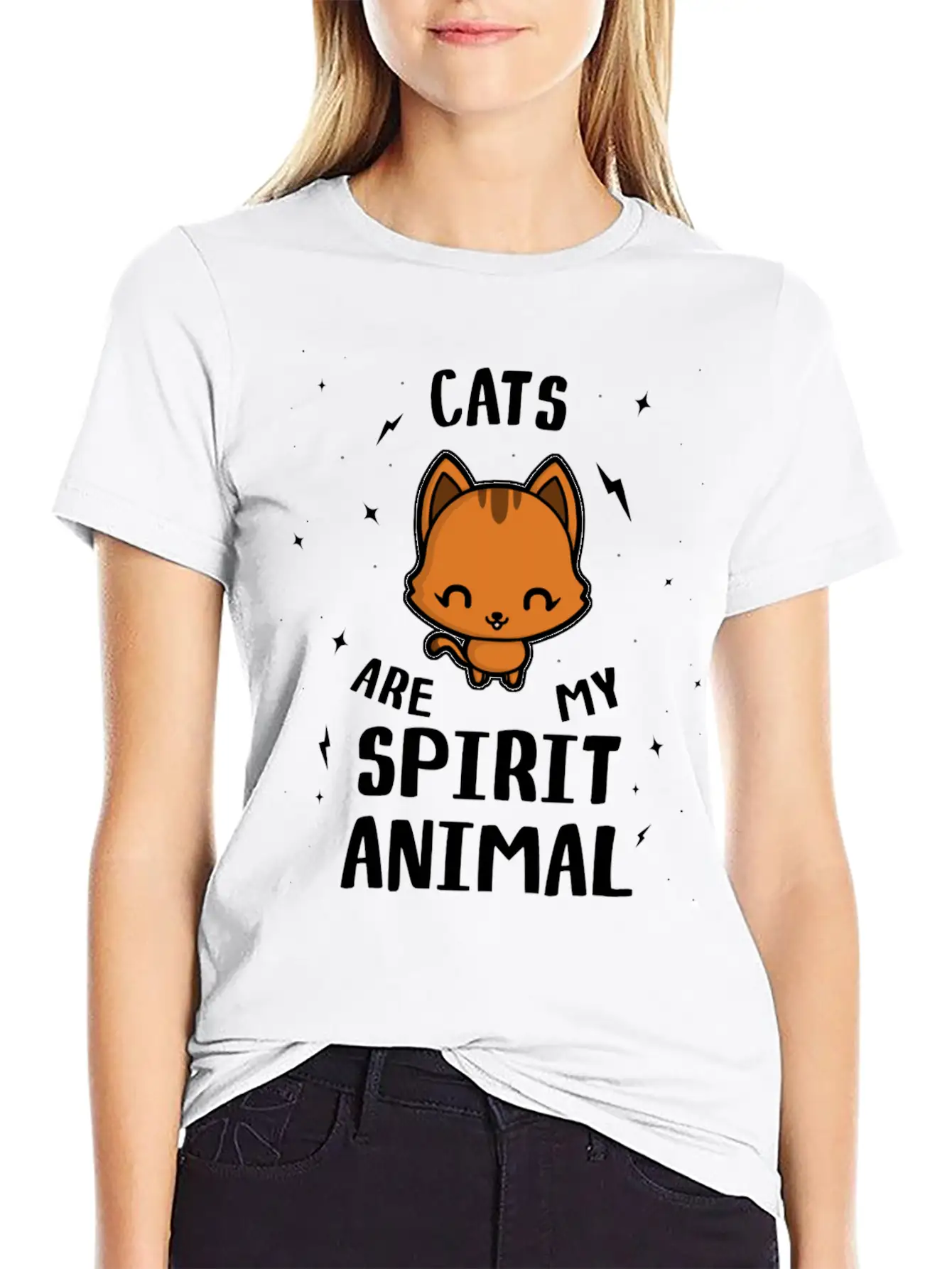 Cats Are My Spirit Animal Relaxed Everyday Tee – Lightweight And Durable Cotton