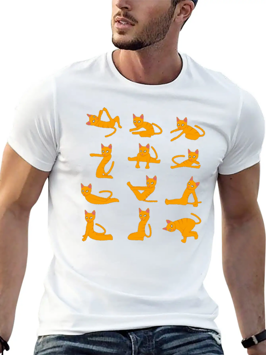 Cats Doing Yoga Mat Yoga Pillow Yoga Teacher Essential Cotton Tee For Daily Outfits – Unisex Style