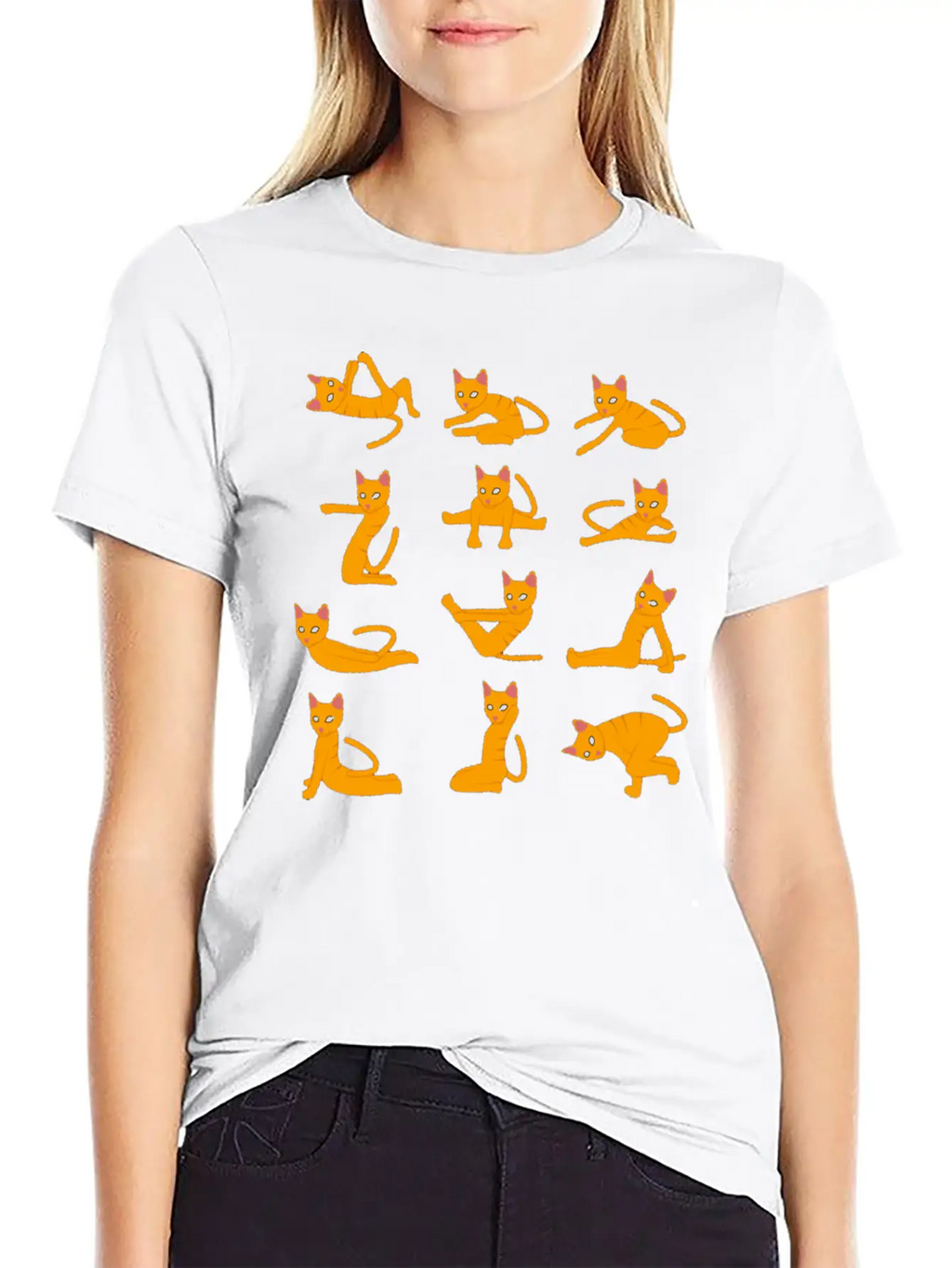Cats Doing Yoga Mat Yoga Pillow Yoga Teacher Essential Cotton Tee For Daily Outfits – Unisex Style