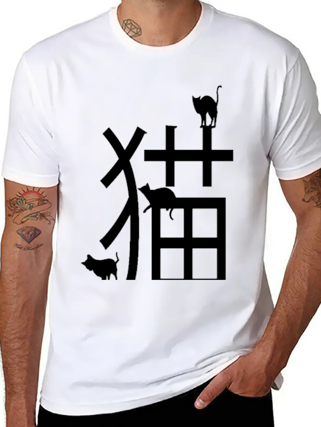 Cats, Japanese Art, Letters Classic Cotton Tee – Unisex Comfort For Any Season