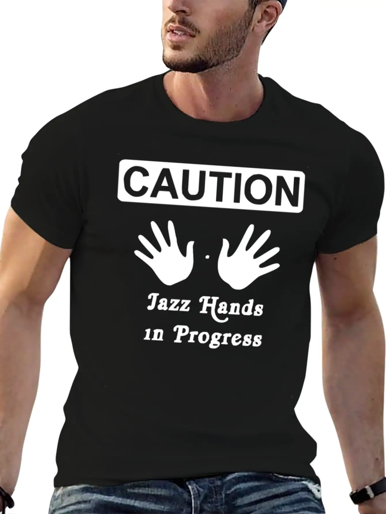 Caution Jazz HandsFunny Jazz Dance Comic Boogie C Breathable Soft Cotton T-Shirt – Timeless Casual Look