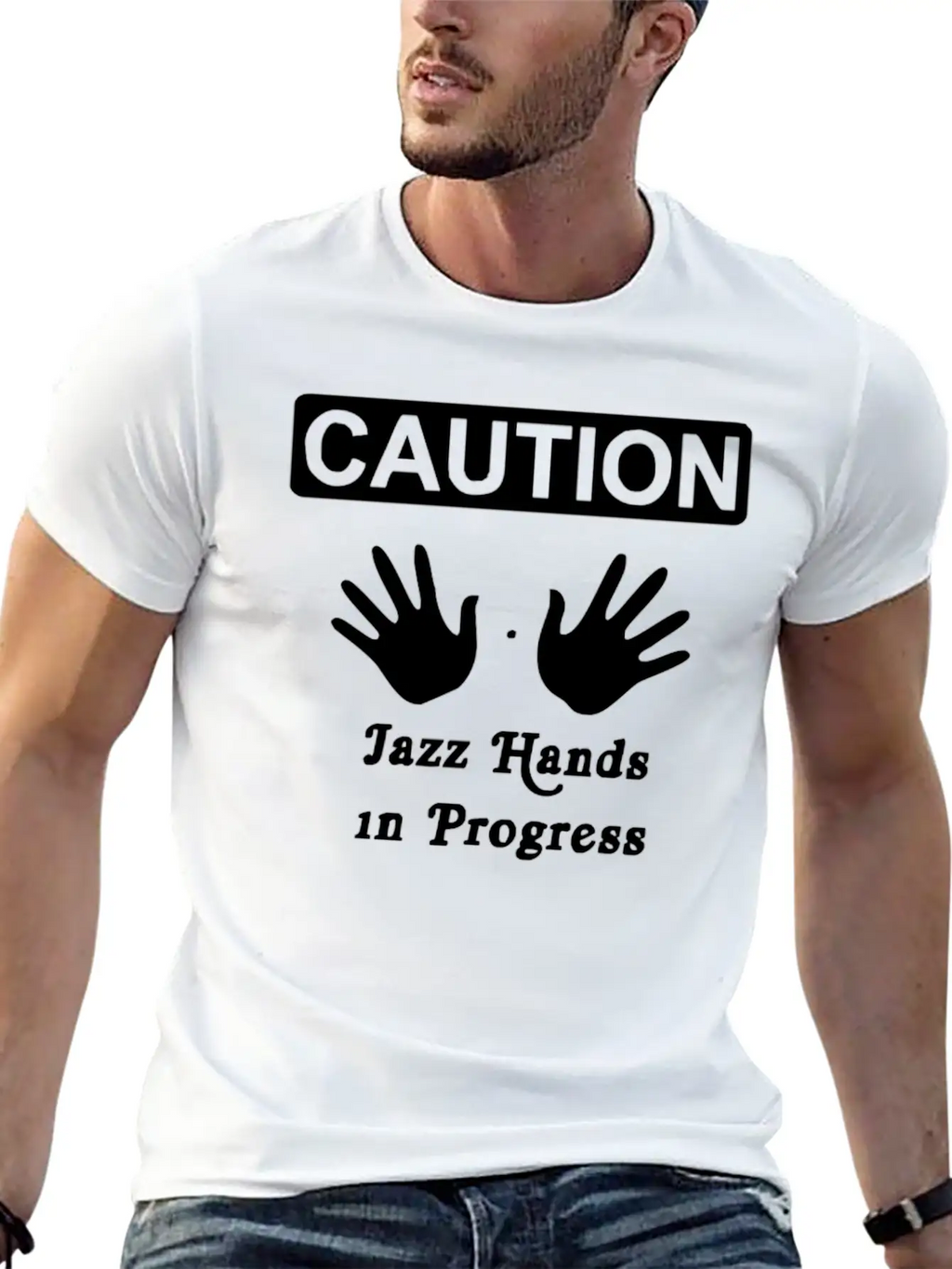 Caution Jazz HandsFunny Jazz Dance Comic Boogie C Breathable Soft Cotton T-Shirt – Timeless Casual Look