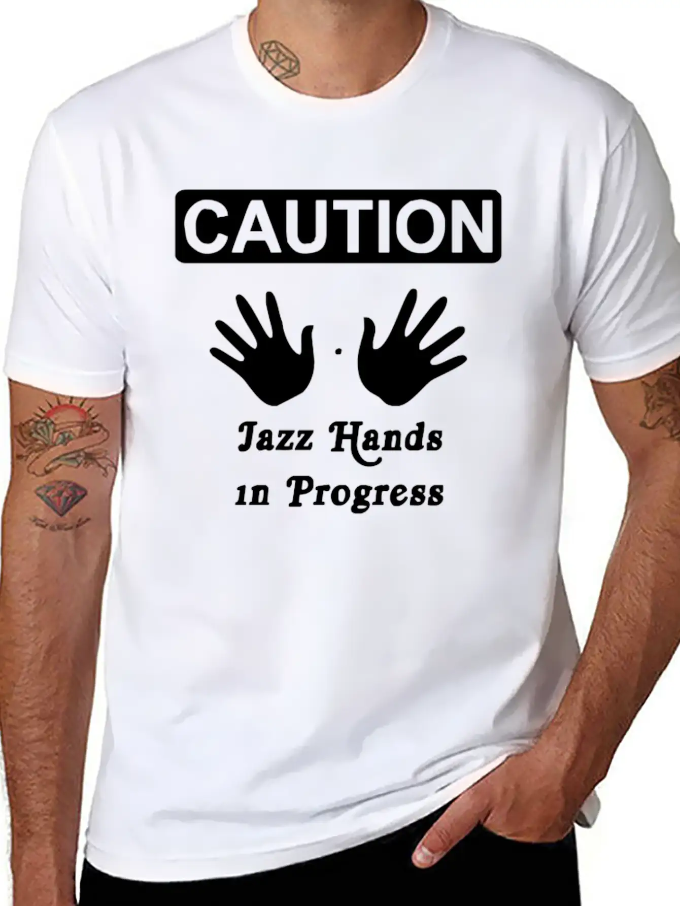Caution Jazz HandsFunny Jazz Dance Comic Boogie C Breathable Soft Cotton T-Shirt – Timeless Casual Look