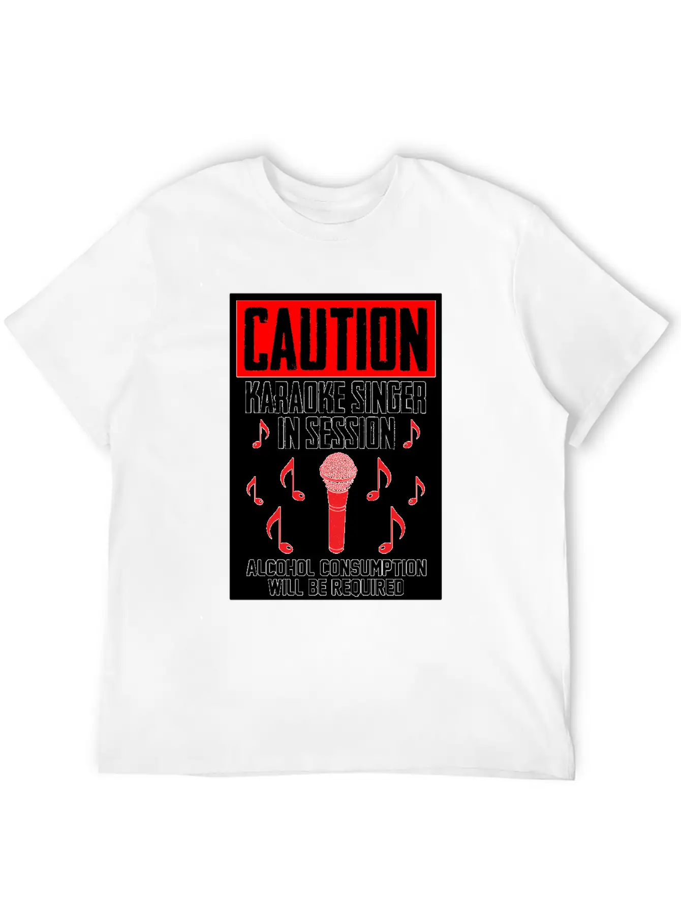 Caution Karaoke Singer In Session Microphone Music Classic Cotton Tee – Unisex Comfort For Any Season