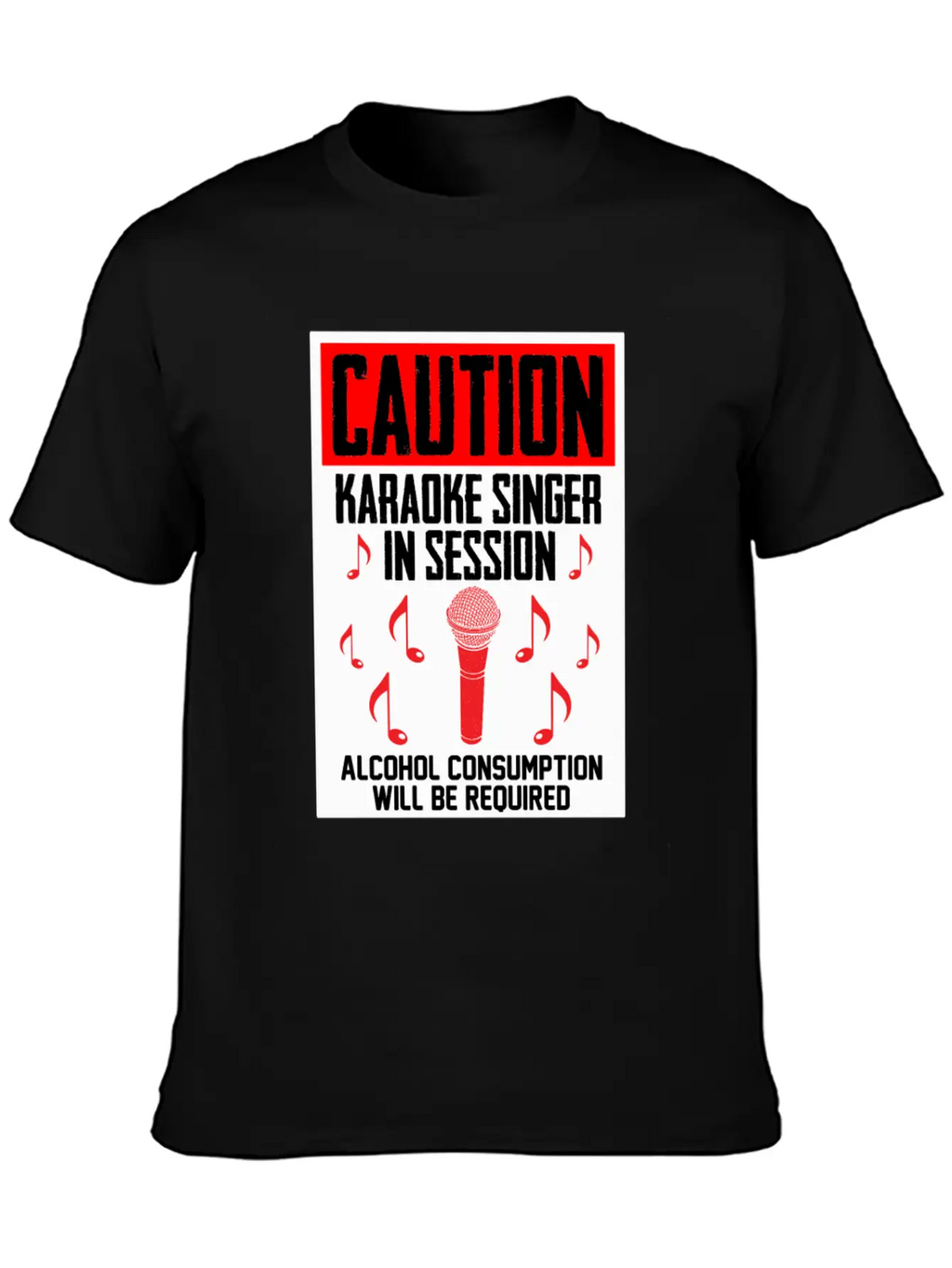 Caution Karaoke Singer In Session Microphone Music Classic Cotton Tee – Unisex Comfort For Any Season