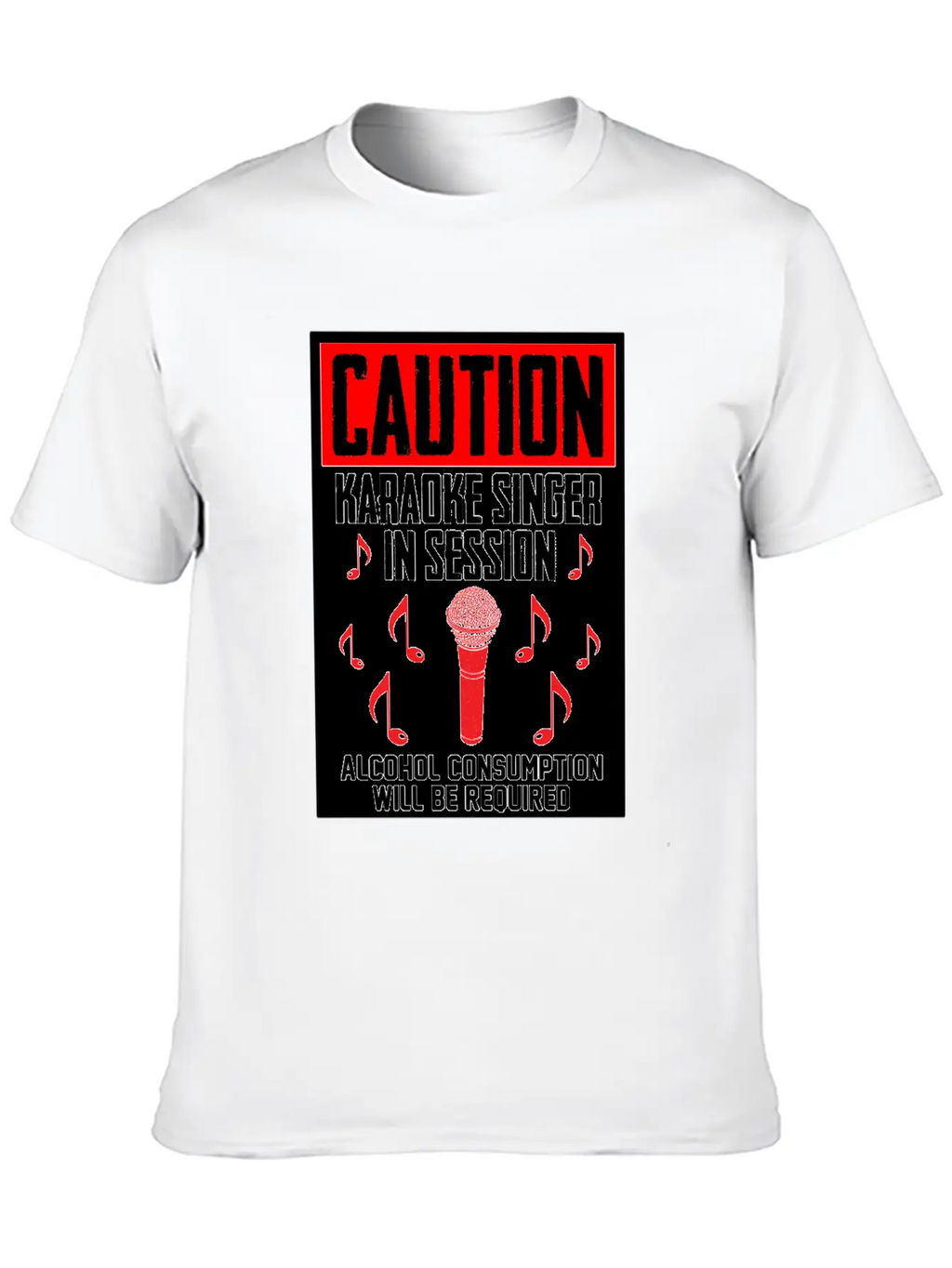 Caution Karaoke Singer In Session Microphone Music Classic Cotton Tee – Unisex Comfort For Any Season