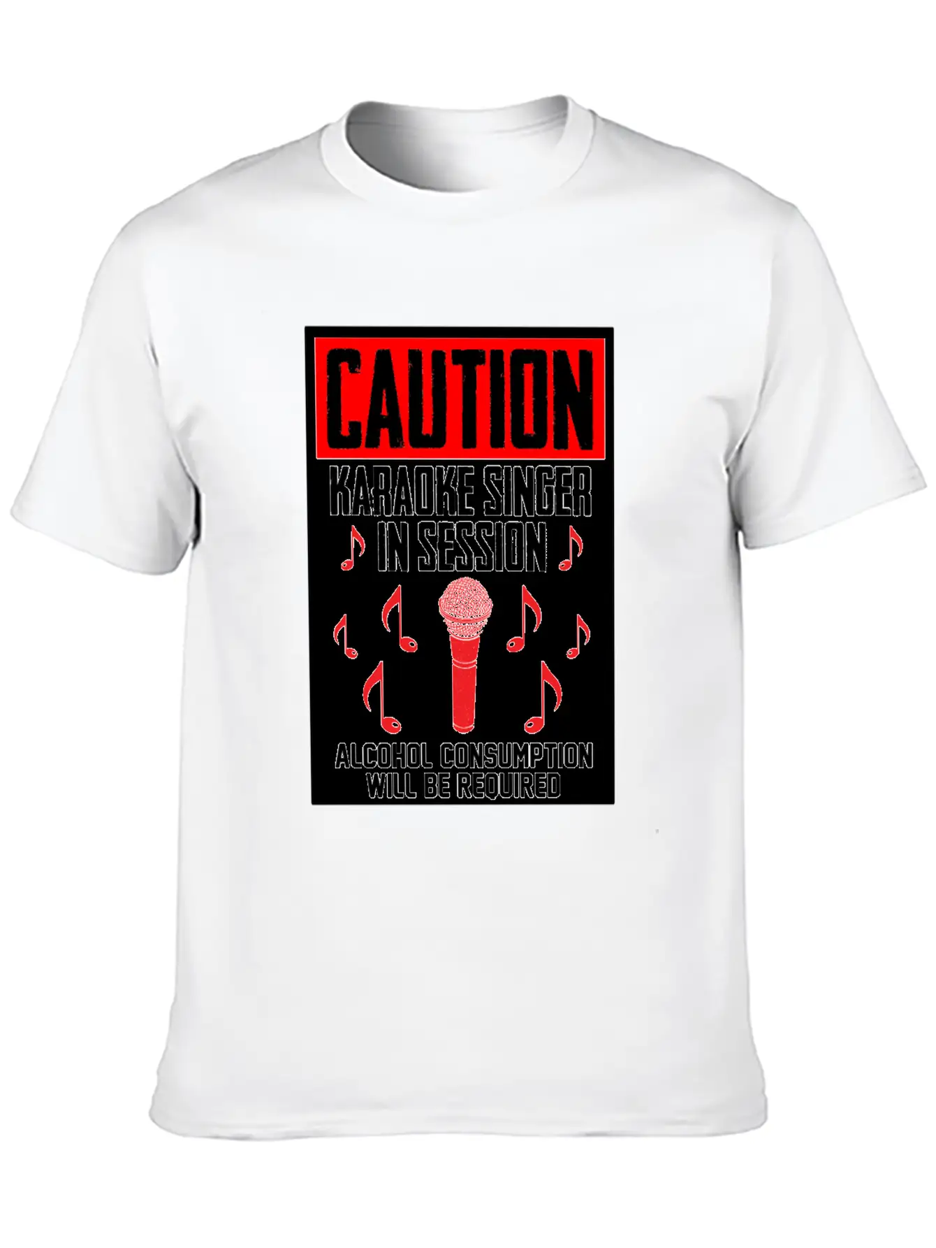 Caution Karaoke Singer In Session Microphone Music Classic Cotton Tee – Unisex Comfort For Any Season
