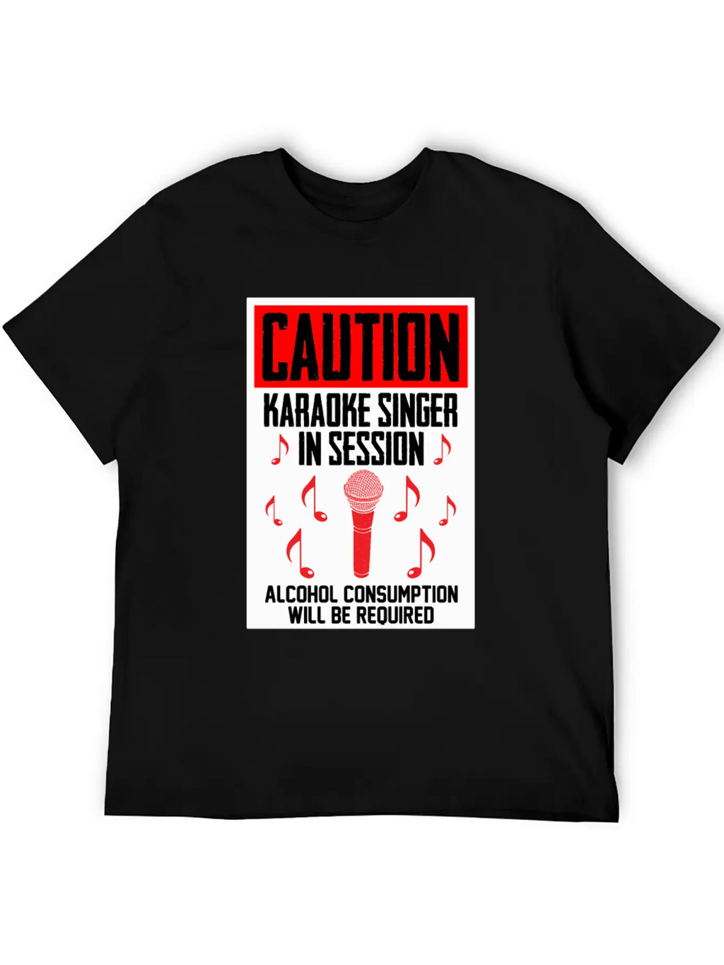 Caution Karaoke Singer In Session Microphone Music Classic Cotton Tee – Unisex Comfort For Any Season