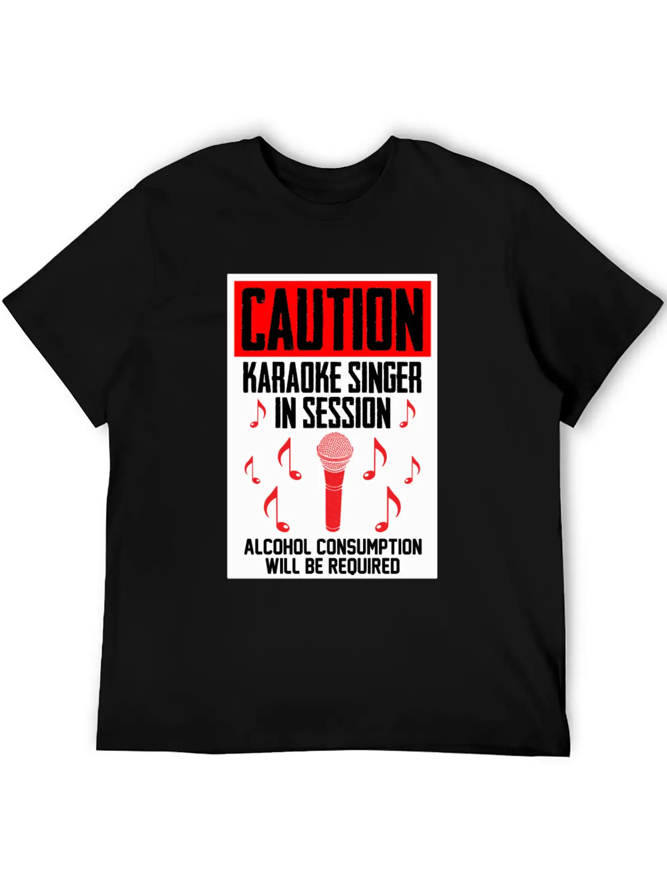 Caution Karaoke Singer In Session Microphone Music Classic Cotton Tee – Unisex Comfort For Any Season