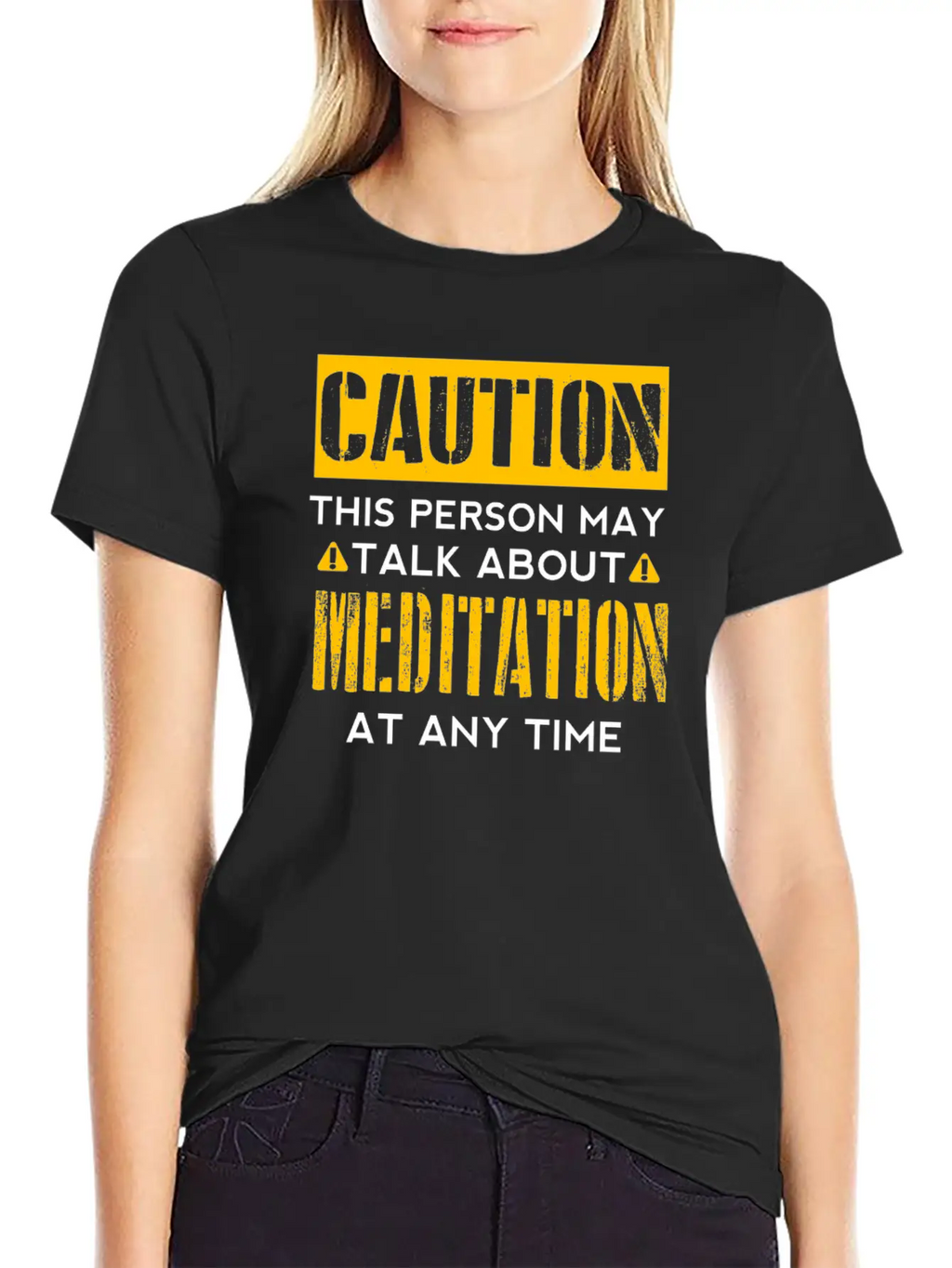CAUTION - Meditation Fan Basic Graphic T-Shirt – Daily Comfort In Soft Cotton