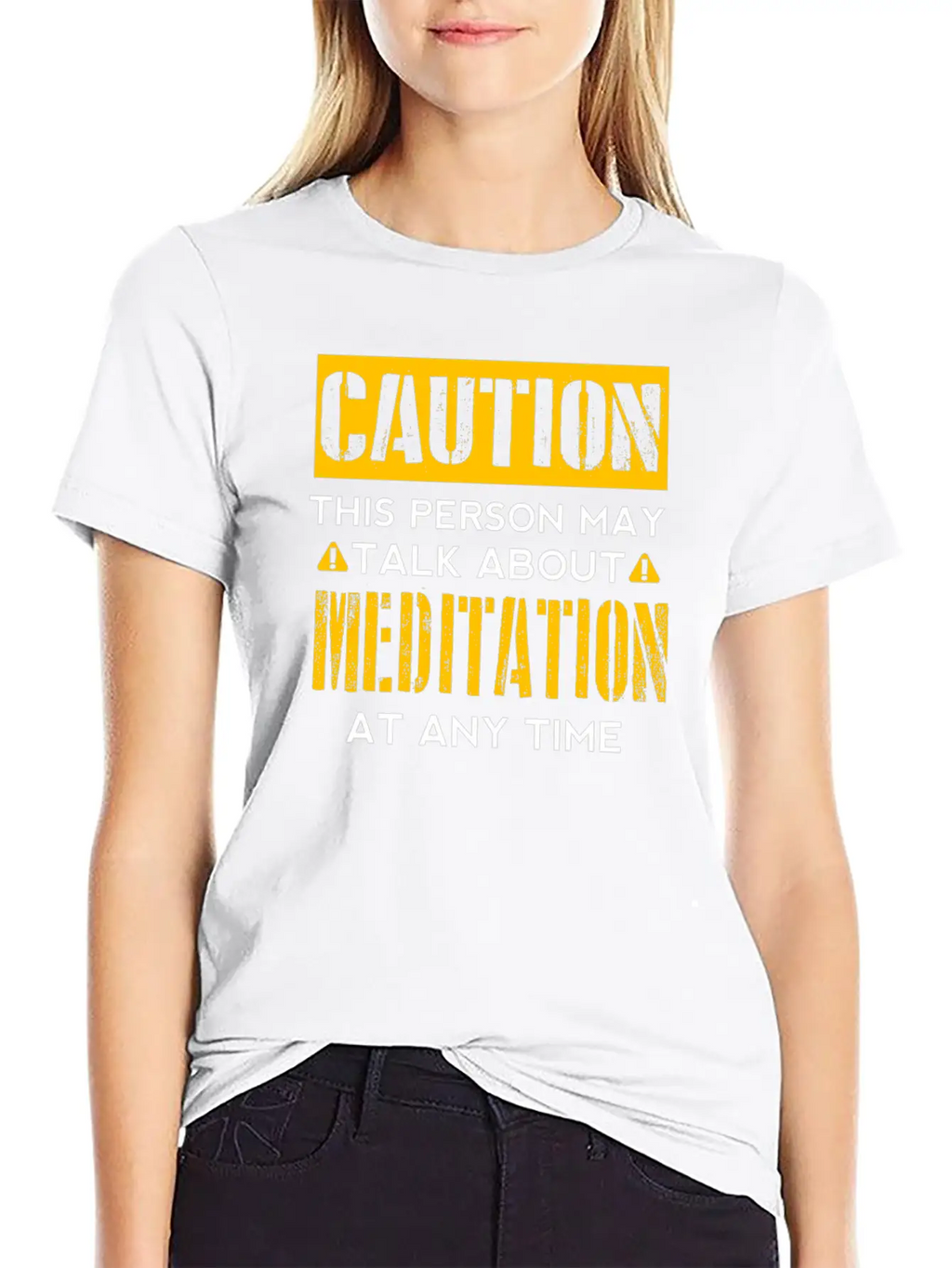 CAUTION - Meditation Fan Basic Graphic T-Shirt – Daily Comfort In Soft Cotton