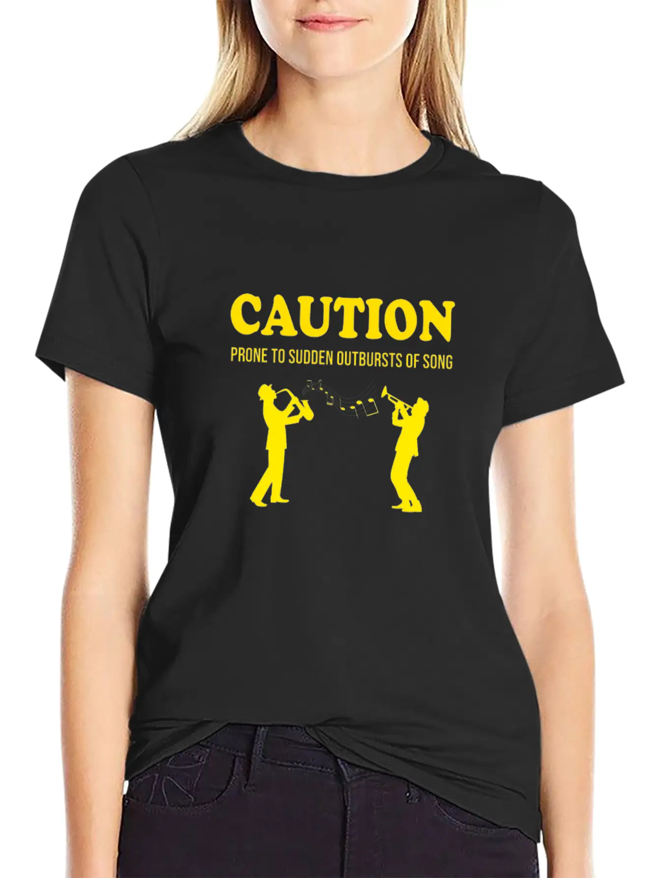 Caution Prone To Sudden Outbursts Of Song Basic Graphic T-Shirt – Daily Comfort In Soft Cotton
