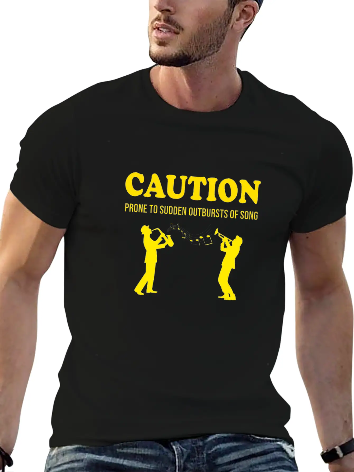 Caution Prone To Sudden Outbursts Of Song Basic Graphic T-Shirt – Daily Comfort In Soft Cotton