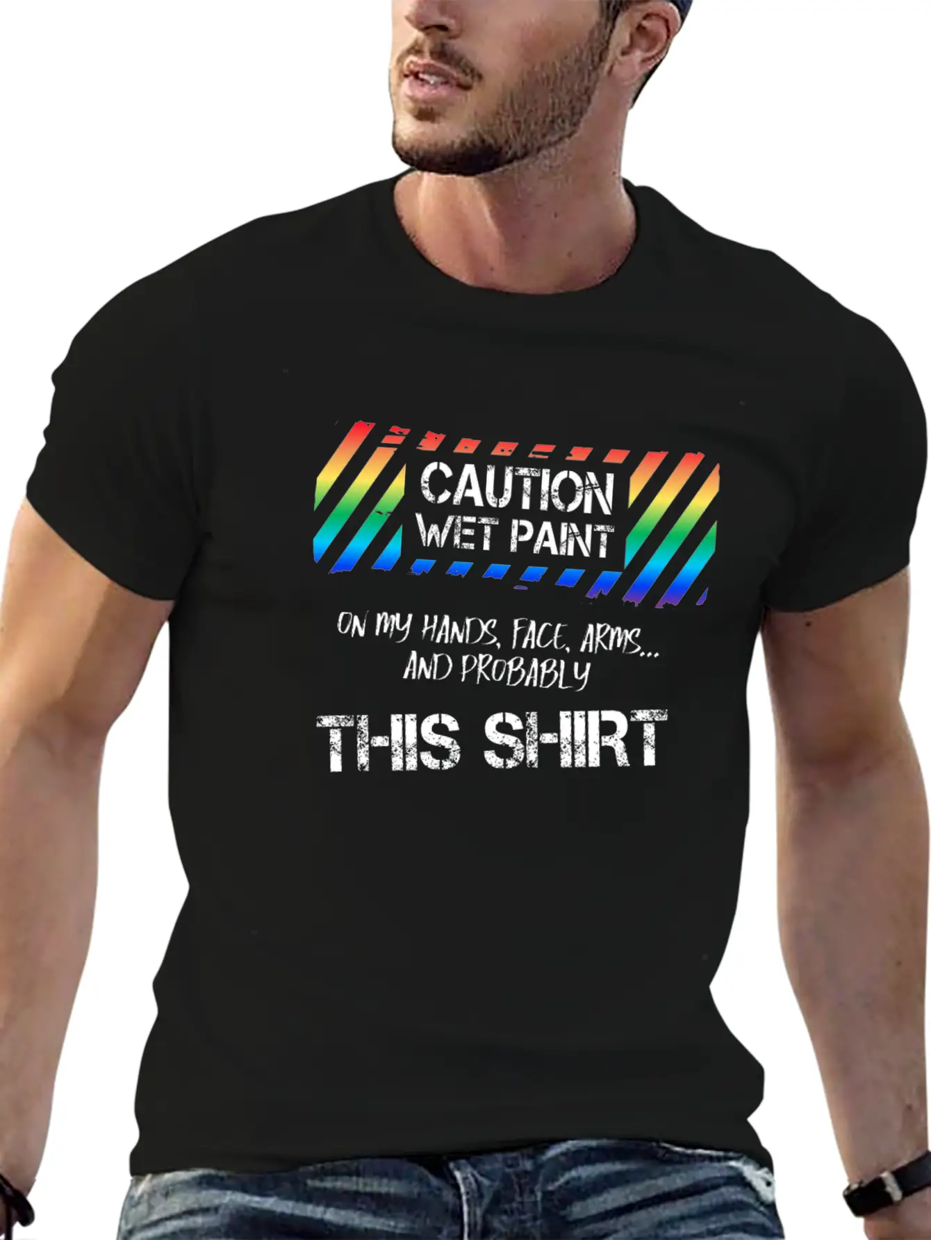 Caution Wet Paint Painting For Painter Men Women Breathable Graphic T-Shirt – Perfect For Casual Days
