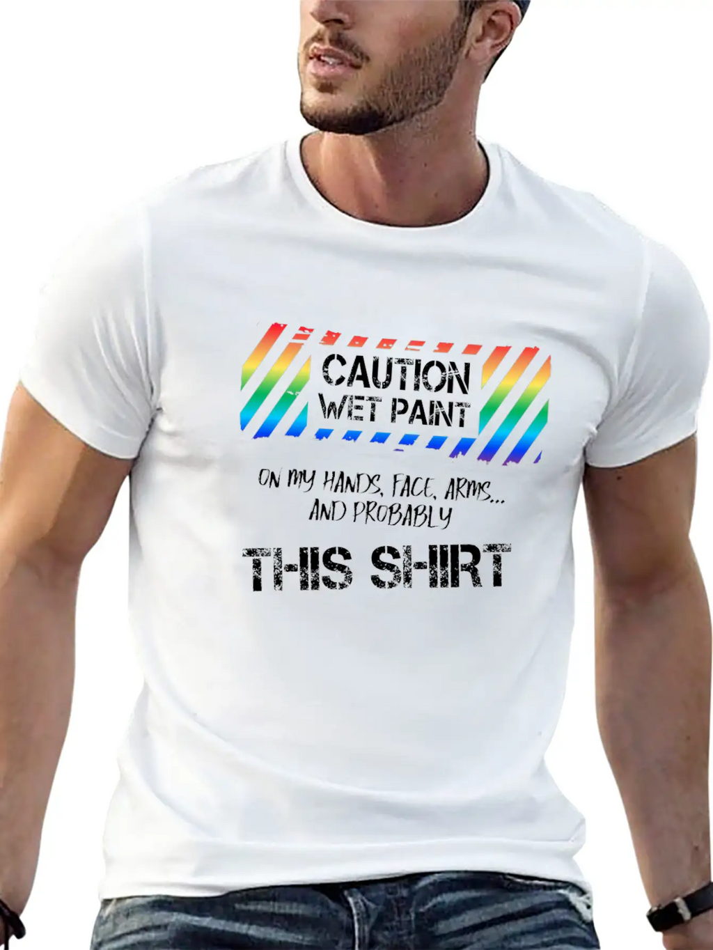 Caution Wet Paint Painting For Painter Men Women Breathable Graphic T-Shirt – Perfect For Casual Days