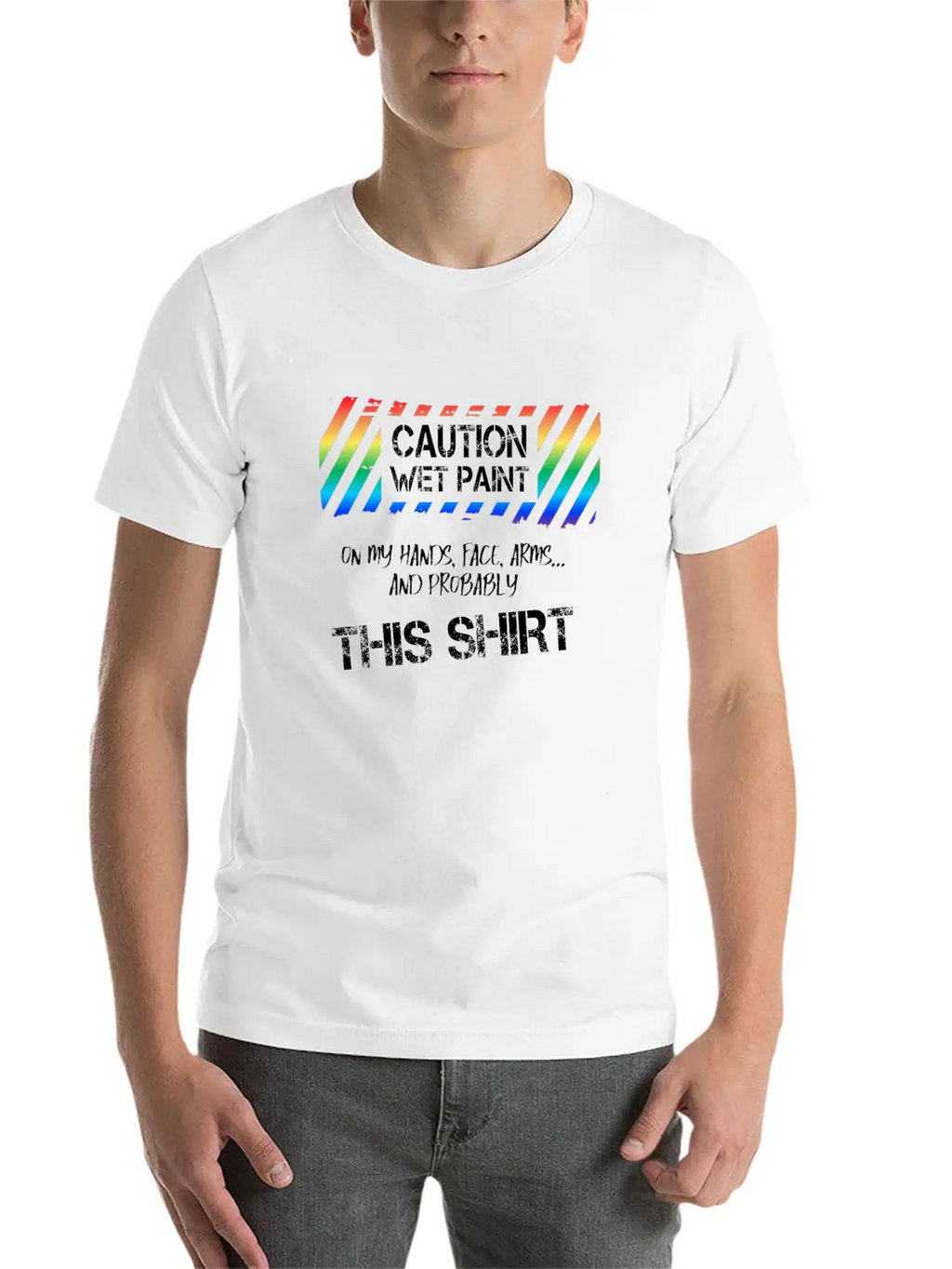 Caution Wet Paint Painting For Painter Men Women Breathable Graphic T-Shirt – Perfect For Casual Days
