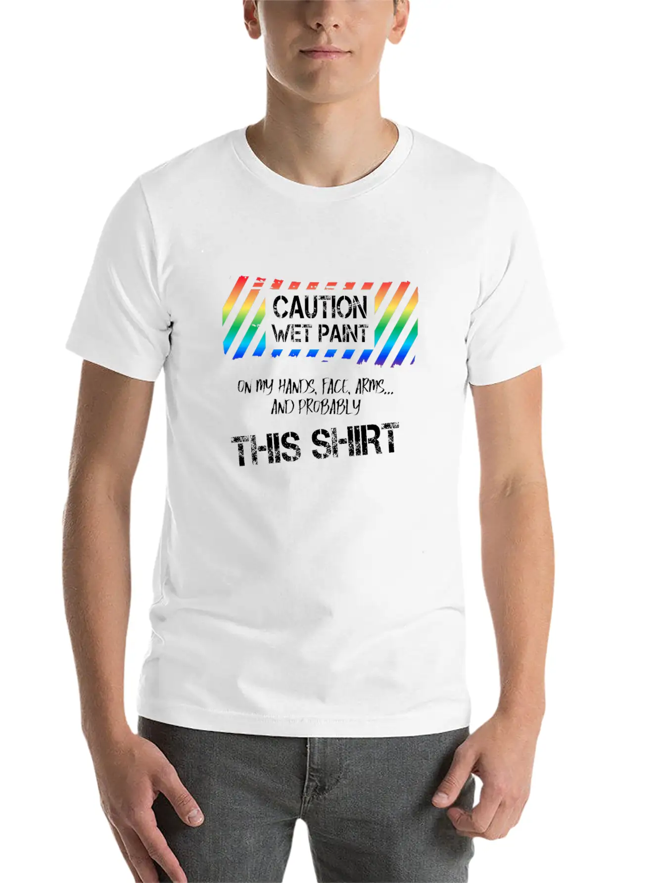 Caution Wet Paint Painting For Painter Men Women Breathable Graphic T-Shirt – Perfect For Casual Days