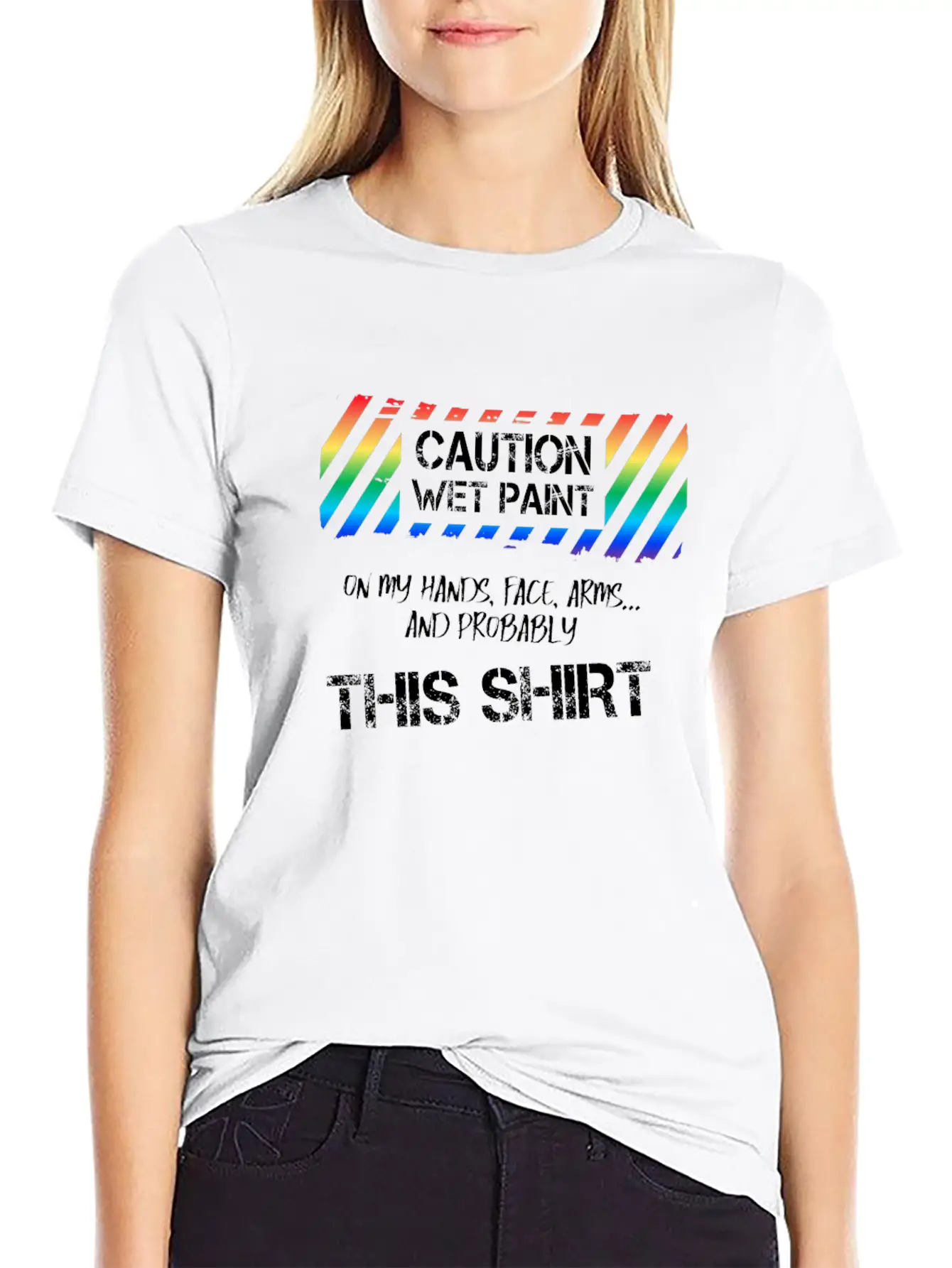 Caution Wet Paint Painting For Painter Men Women Breathable Graphic T-Shirt – Perfect For Casual Days