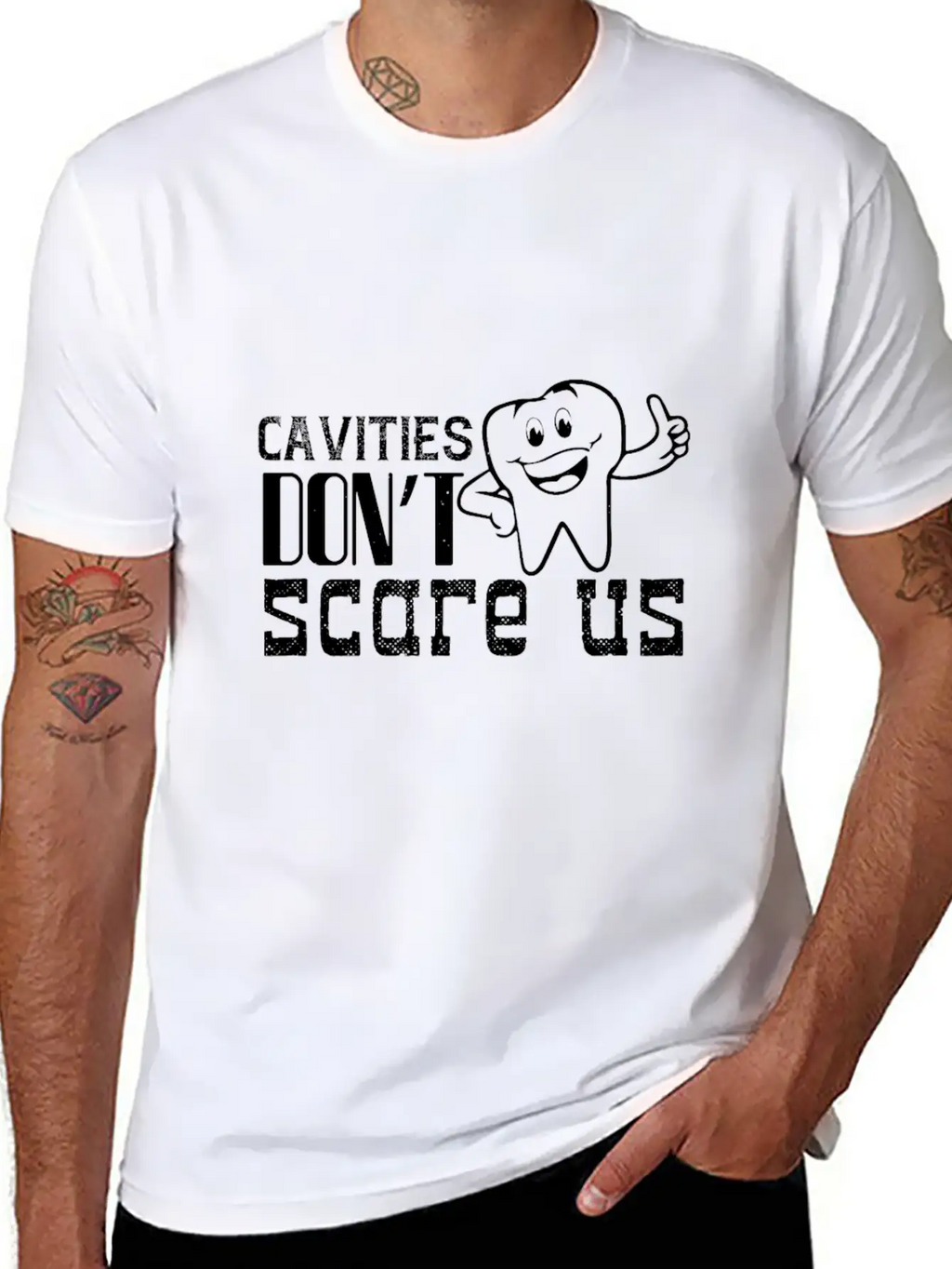 Cavities Don´t Scare Us! Breathable Soft Cotton T-Shirt – Timeless Casual Look