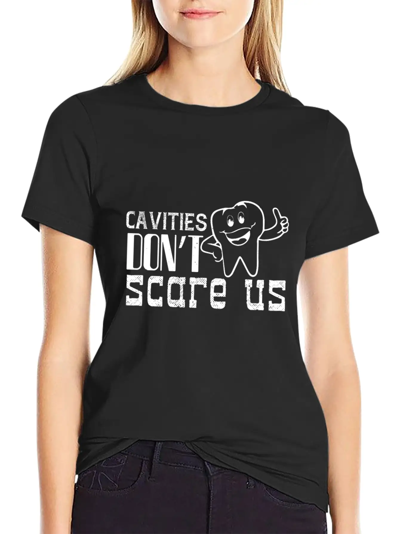 Cavities Don´t Scare Us! Breathable Soft Cotton T-Shirt – Timeless Casual Look